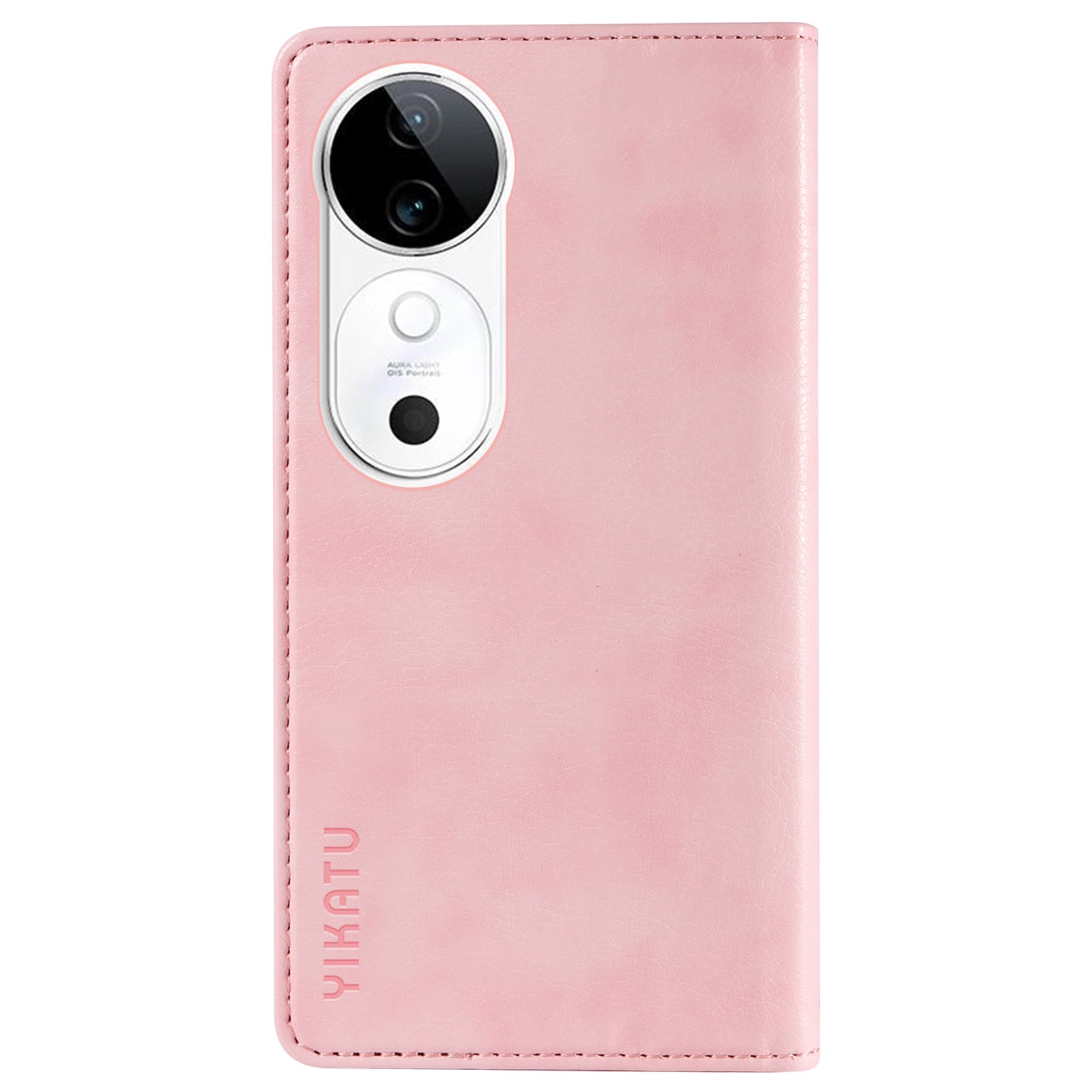 YIKATU YK-006 For vivo S19 5G / V40 5G Wallet Case Litchi Texture Leather Phone Cover - Pink