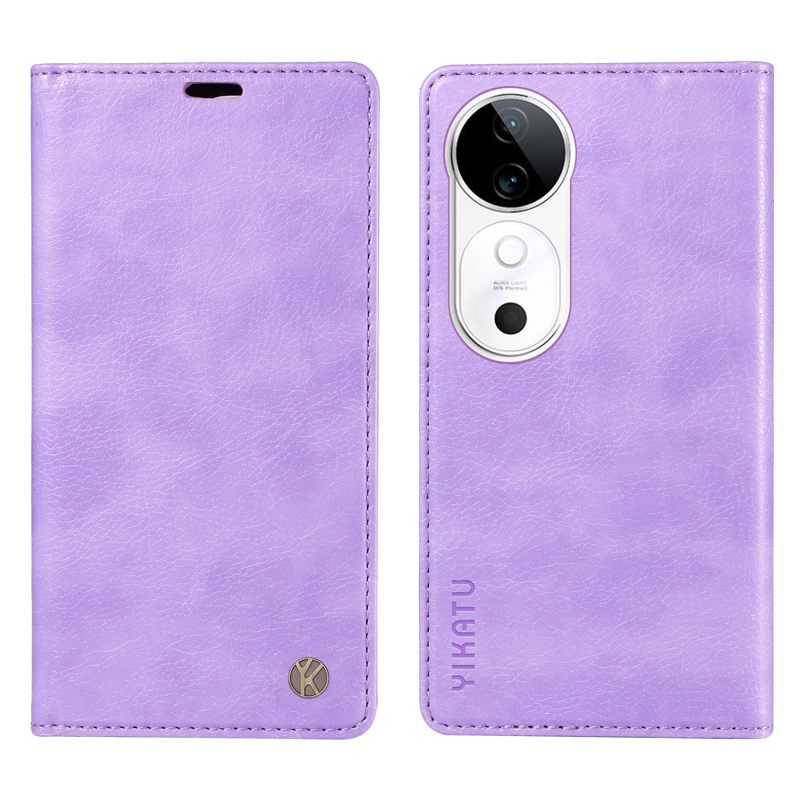 YIKATU YK-006 For vivo S19 5G / V40 5G Wallet Case Litchi Texture Leather Phone Cover - Purple