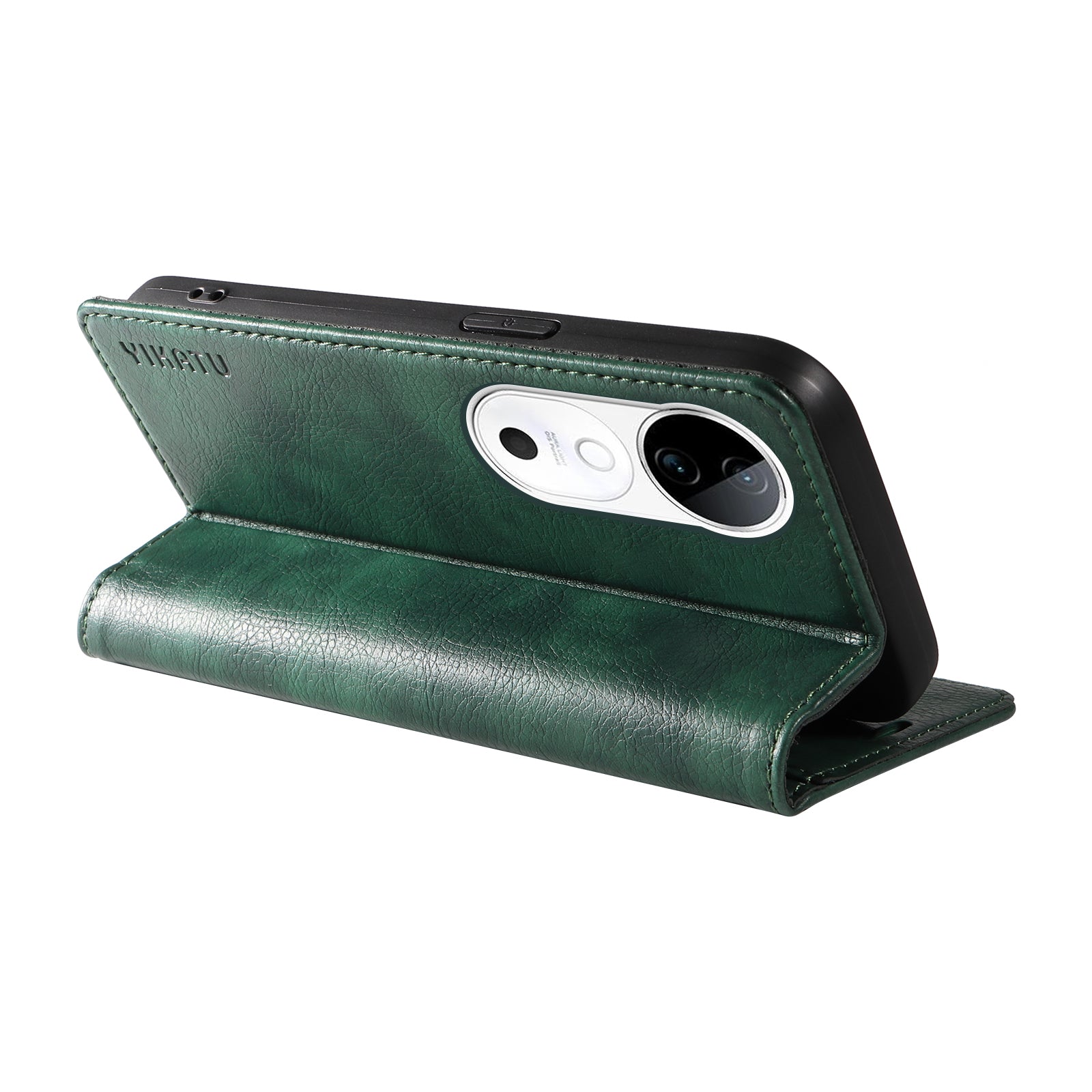 YIKATU YK-006 For vivo S19 5G / V40 5G Wallet Case Litchi Texture Leather Phone Cover - Green