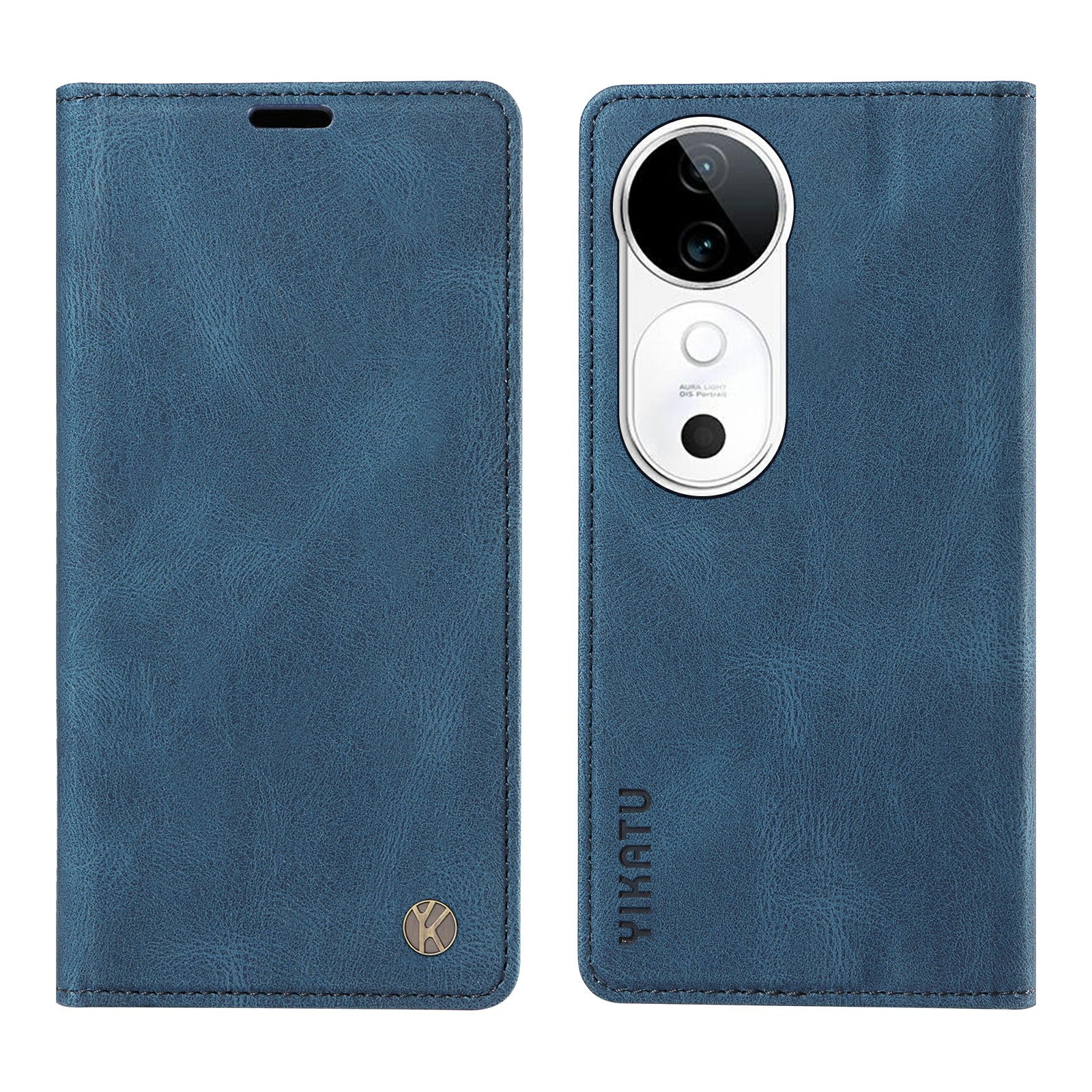 YIKATU YK-004 For vivo S19 5G / V40 5G Case Skin-Touch PU Leather Phone Cover - Blue