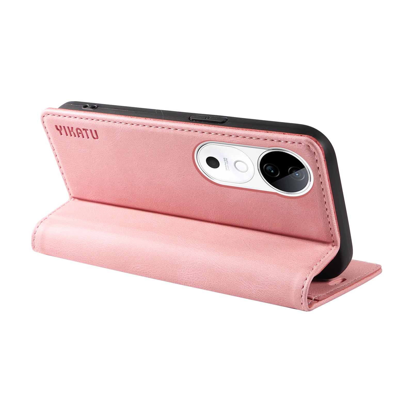 YIKATU YK-004 For vivo S19 5G / V40 5G Case Skin-touch PU Leather Phone Cover - Pink