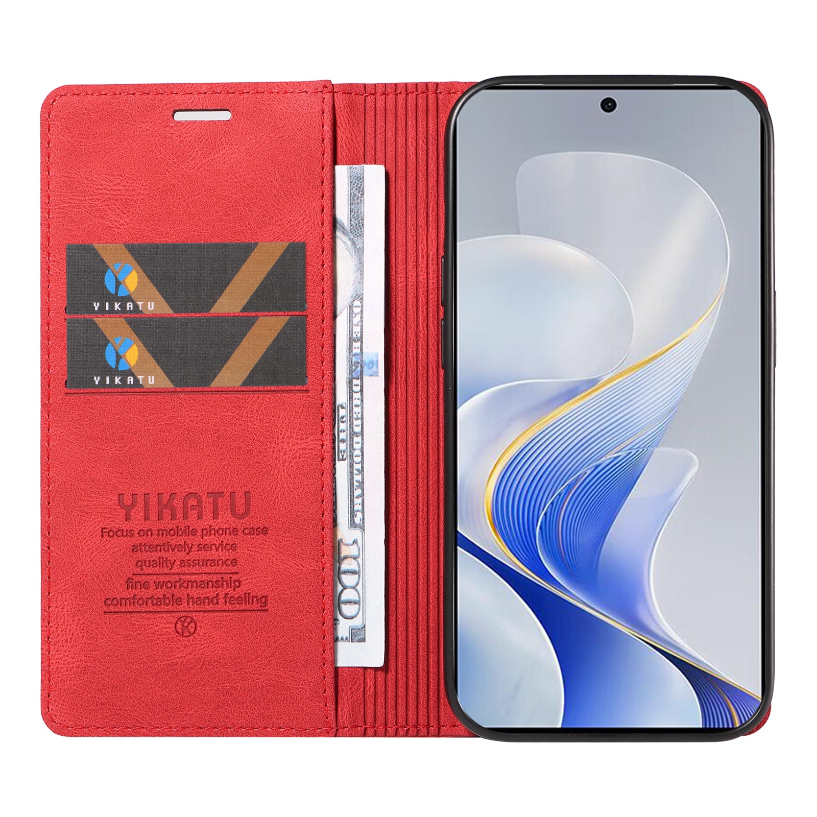 YIKATU YK-004 For vivo S19 5G / V40 5G Case Skin-touch PU Leather Phone Cover - Red