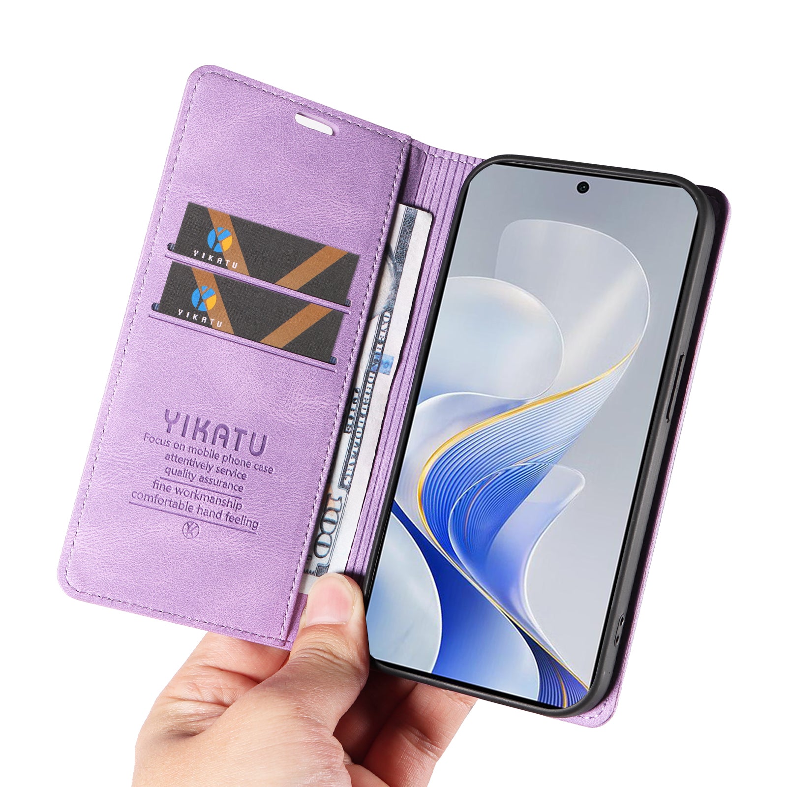 YIKATU YK-004 For vivo S19 5G / V40 5G Case Skin-touch PU Leather Phone Cover - Purple