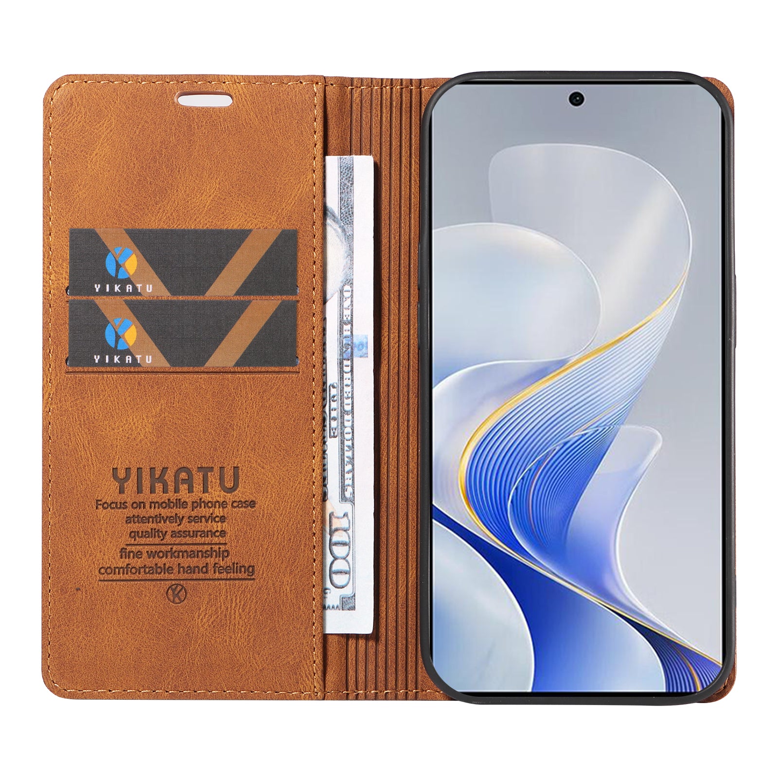 YIKATU YK-004 For vivo S19 5G / V40 5G Case Skin-touch PU Leather Phone Cover - Brown