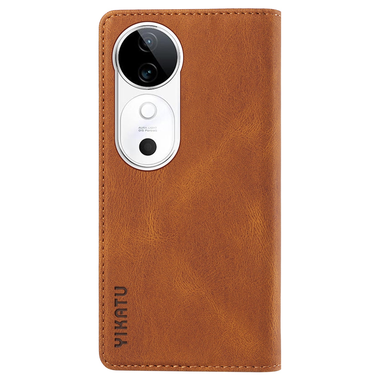 YIKATU YK-004 For vivo S19 5G / V40 5G Case Skin-touch PU Leather Phone Cover - Brown