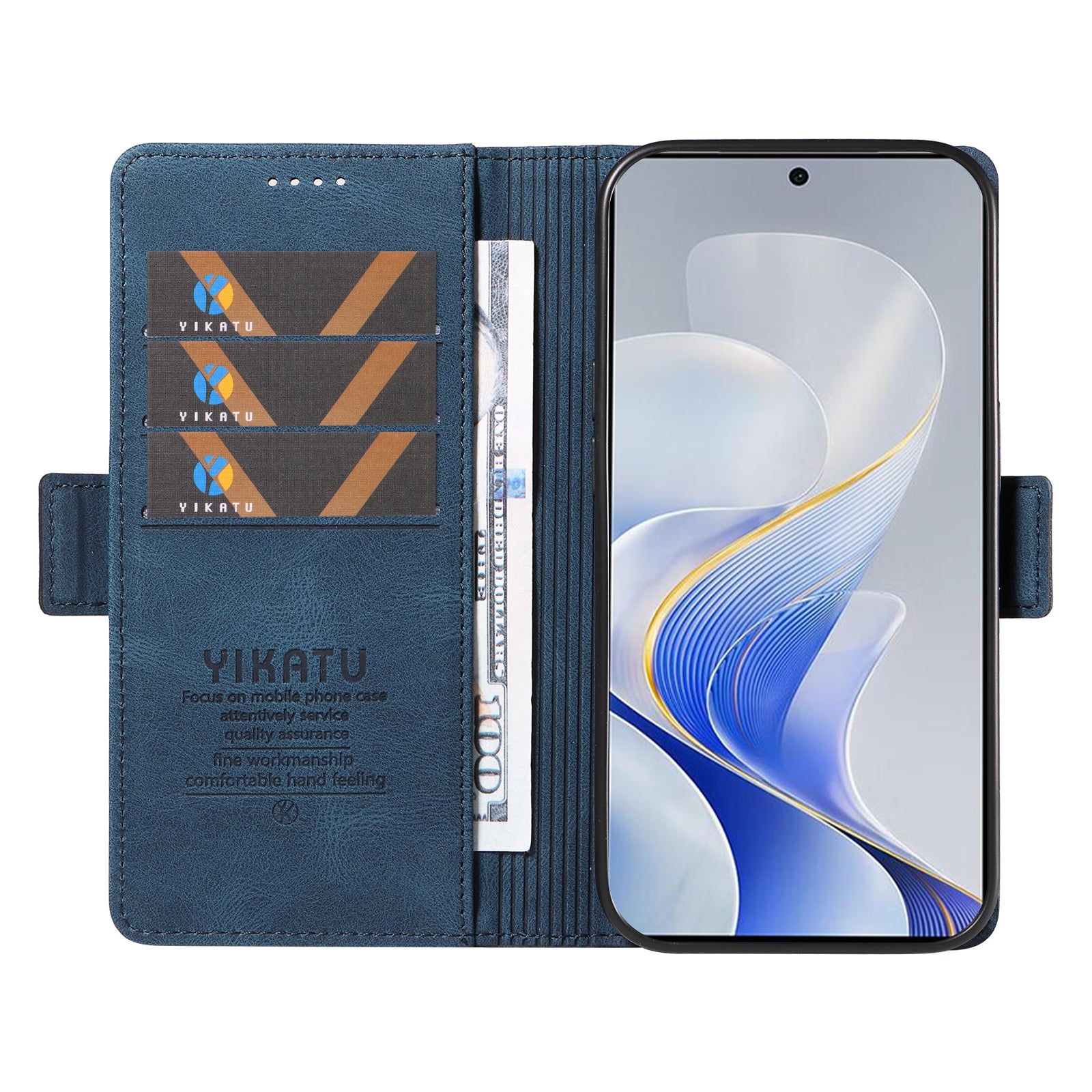 YIKATU YK-005 For vivo S19 5G / V40 5G Leather Phone Case Side Magnetic Clasps - Blue