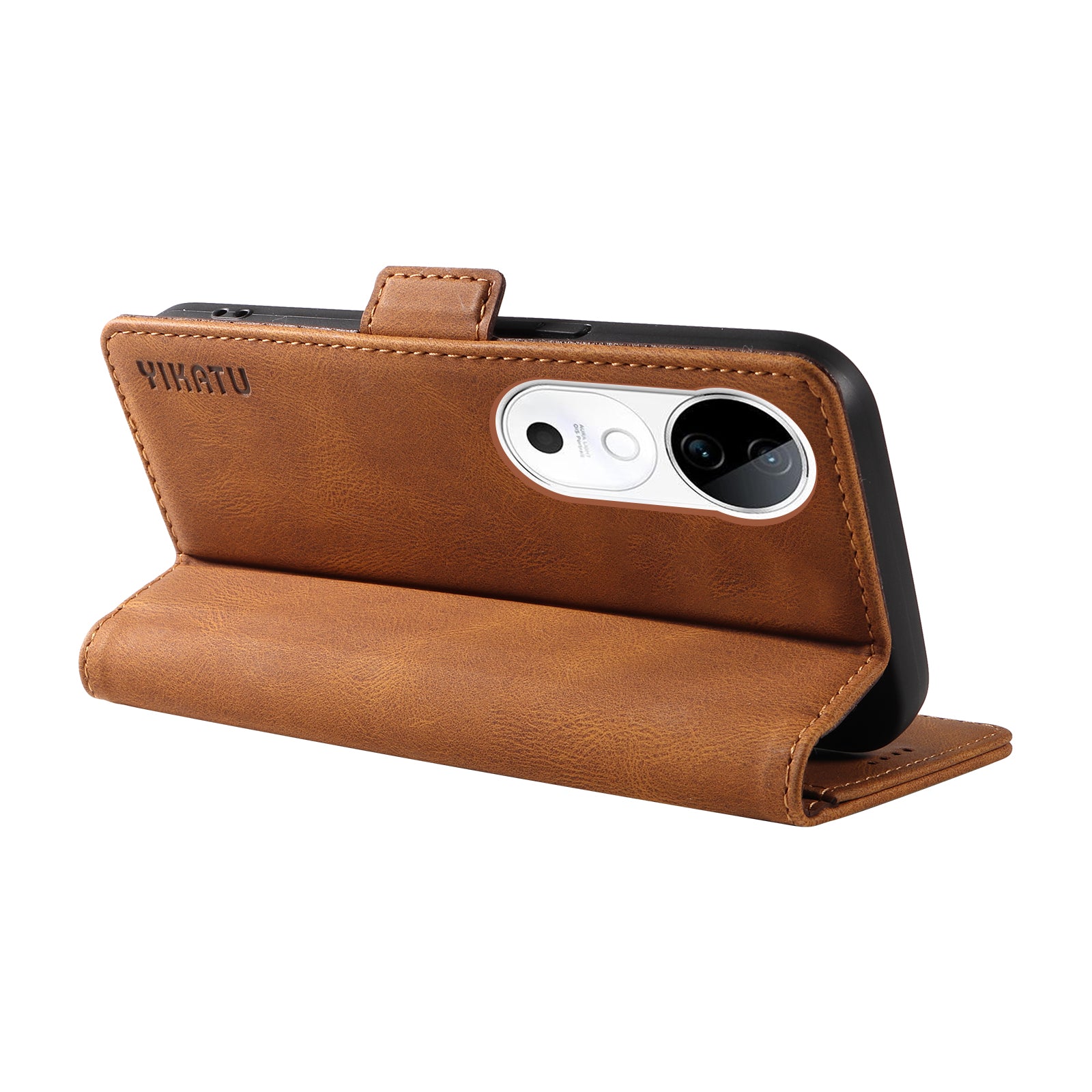 YIKATU YK-005 For vivo S19 5G / V40 5G Leather Phone Case Side Magnetic Clasps - Brown