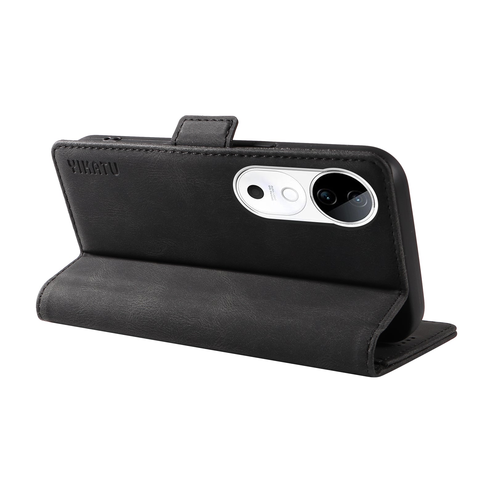 YIKATU YK-005 For vivo S19 5G / V40 5G Leather Phone Case Side Magnetic Clasps - Black