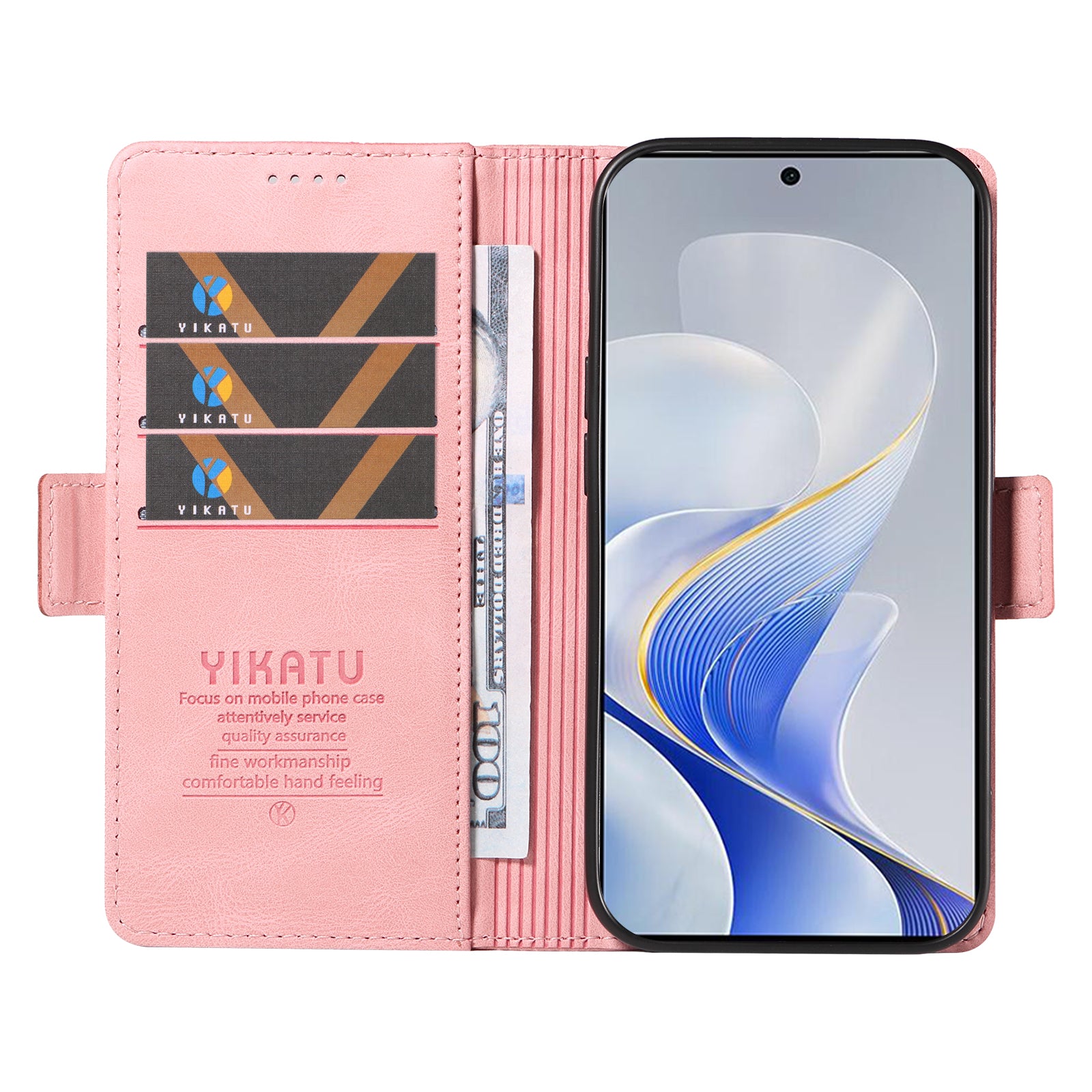 YIKATU YK-005 For vivo S19 5G / V40 5G Leather Phone Case Side Magnetic Clasps - Pink