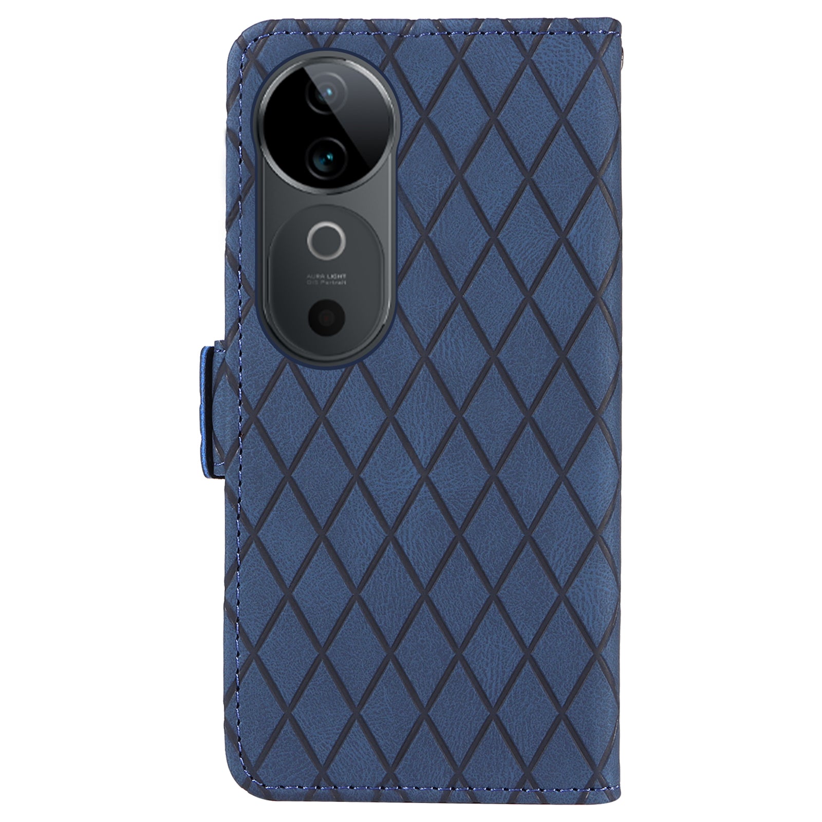 For vivo S19 5G / V40 5G Case Rhombus Splicing Leather Phone Cover - Blue