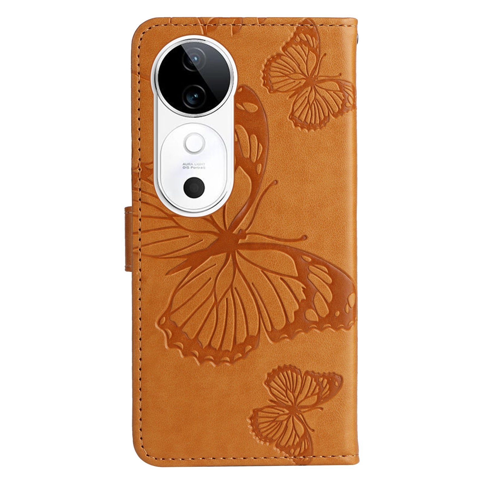 KT Imprinting Flower Series-2 For vivo S19 5G / V40 5G Case Stand Wallet Leather Phone Cover - Yellow