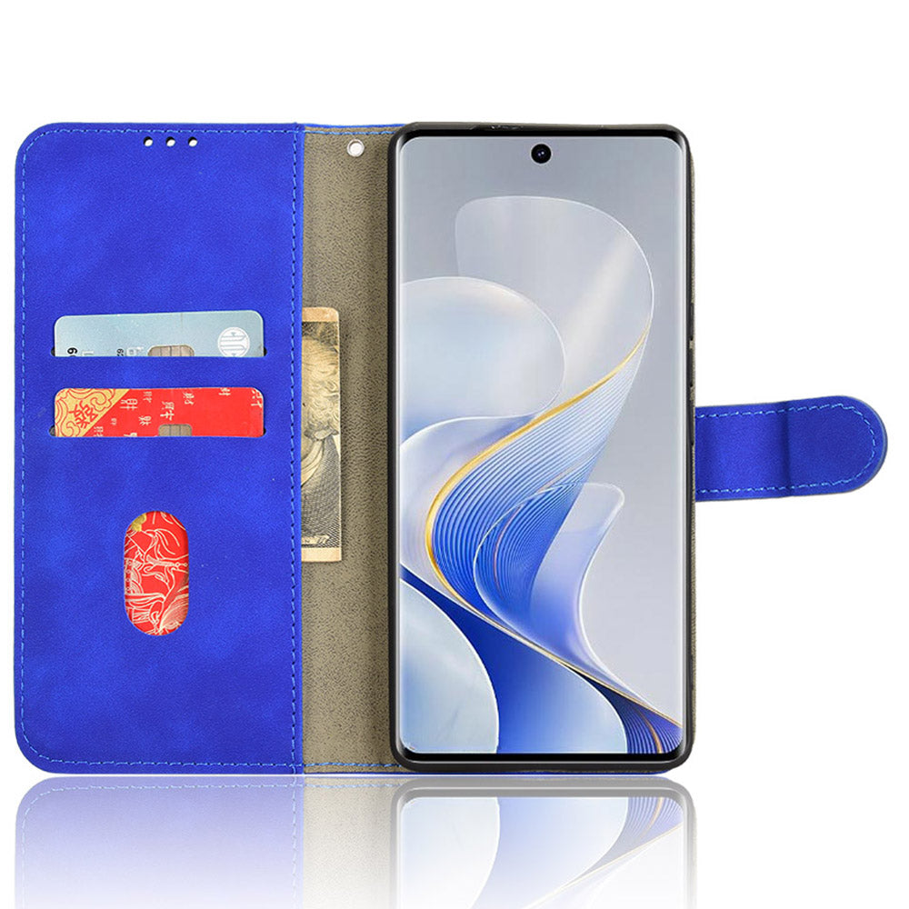 For vivo S19 Pro 5G / V40 5G Case Full Protection Leather Wallet Stand Anti-fall Phone Cover - Blue