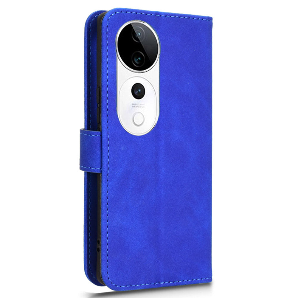 For vivo S19 Pro 5G / V40 5G Case Full Protection Leather Wallet Stand Anti-fall Phone Cover - Blue