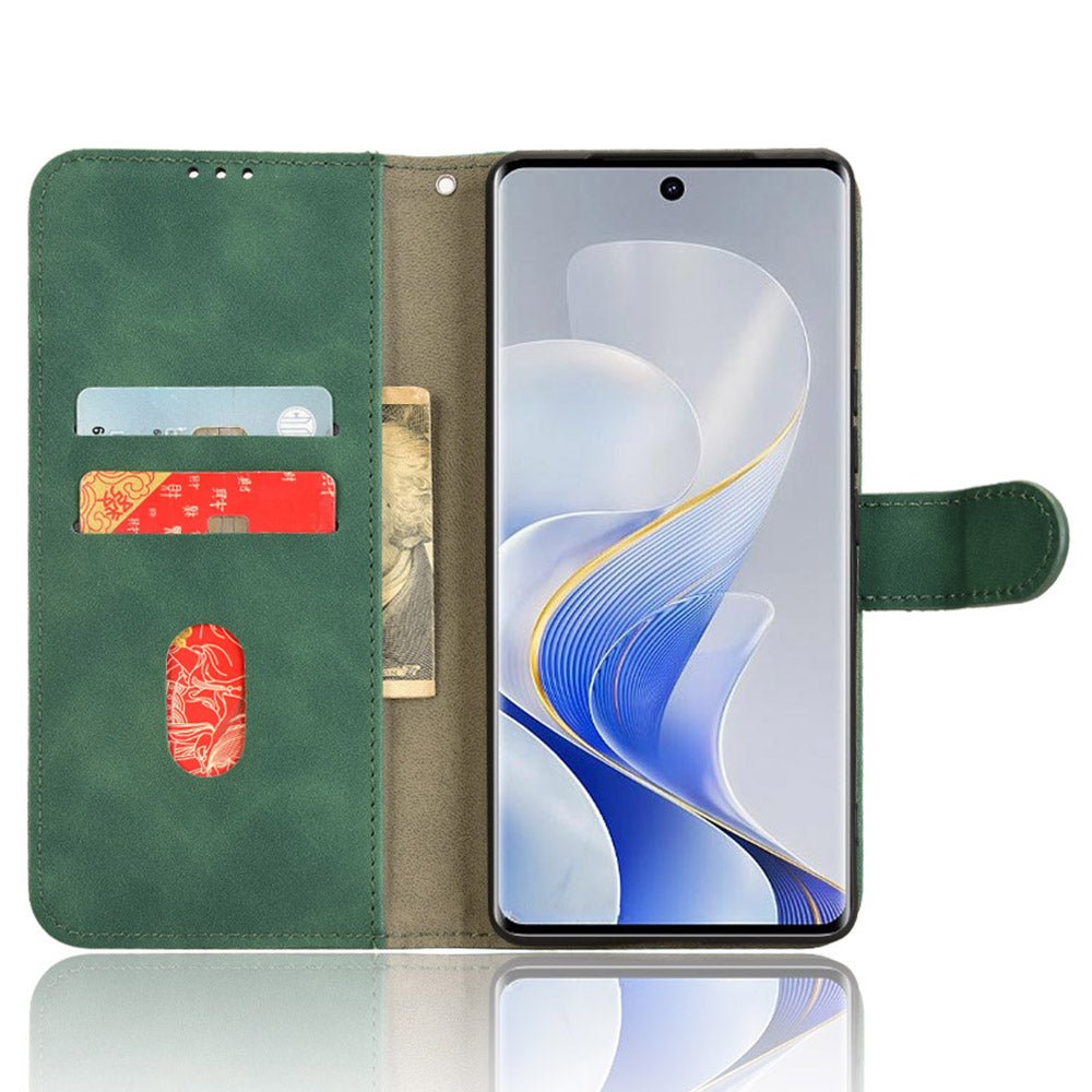 For vivo S19 Pro 5G / V40 5G Case Full Protection Leather Wallet Stand Anti-fall Phone Cover - Green