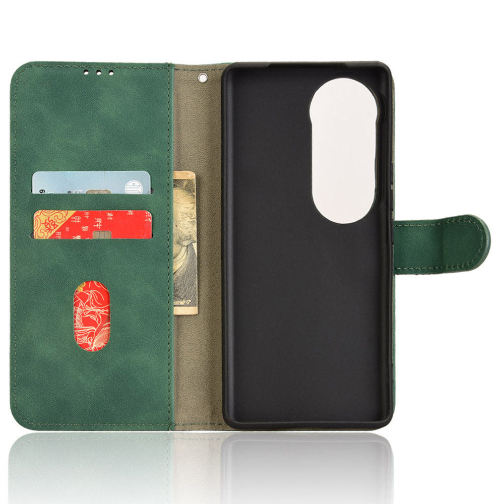 For vivo S19 Pro 5G / V40 5G Case Full Protection Leather Wallet Stand Anti-fall Phone Cover - Green