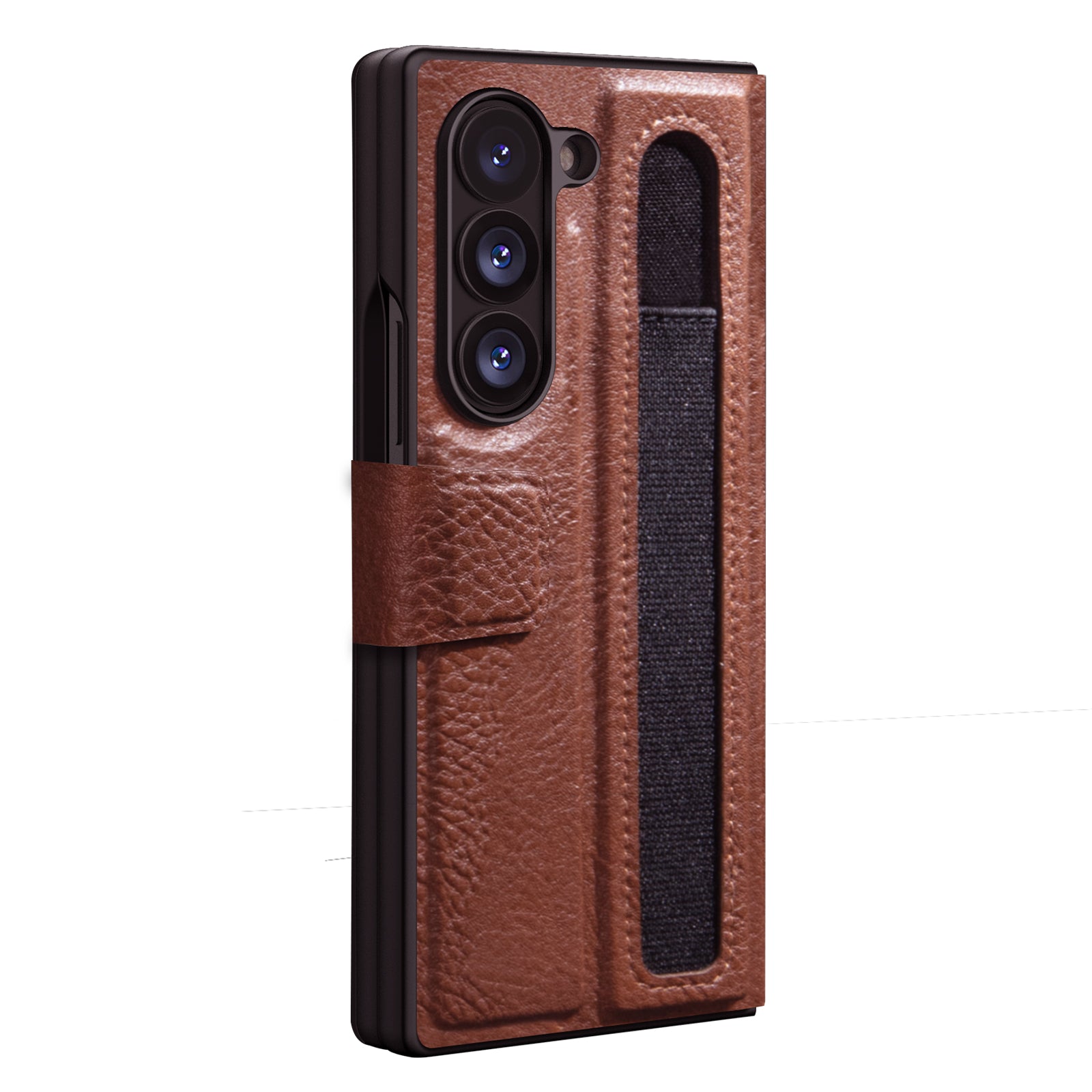 NILLKIN For Samsung Galaxy Z Fold6 5G Case PU + PC Stand Design Phone Cover with Card Slot - Brown