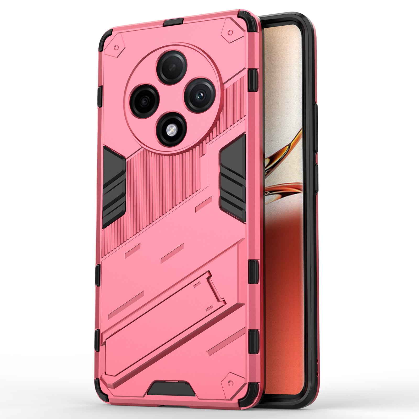 For Oppo F27 Pro+ 5G Case Kickstand Hybrid Hard PC Soft TPU Phone Cover - Rose