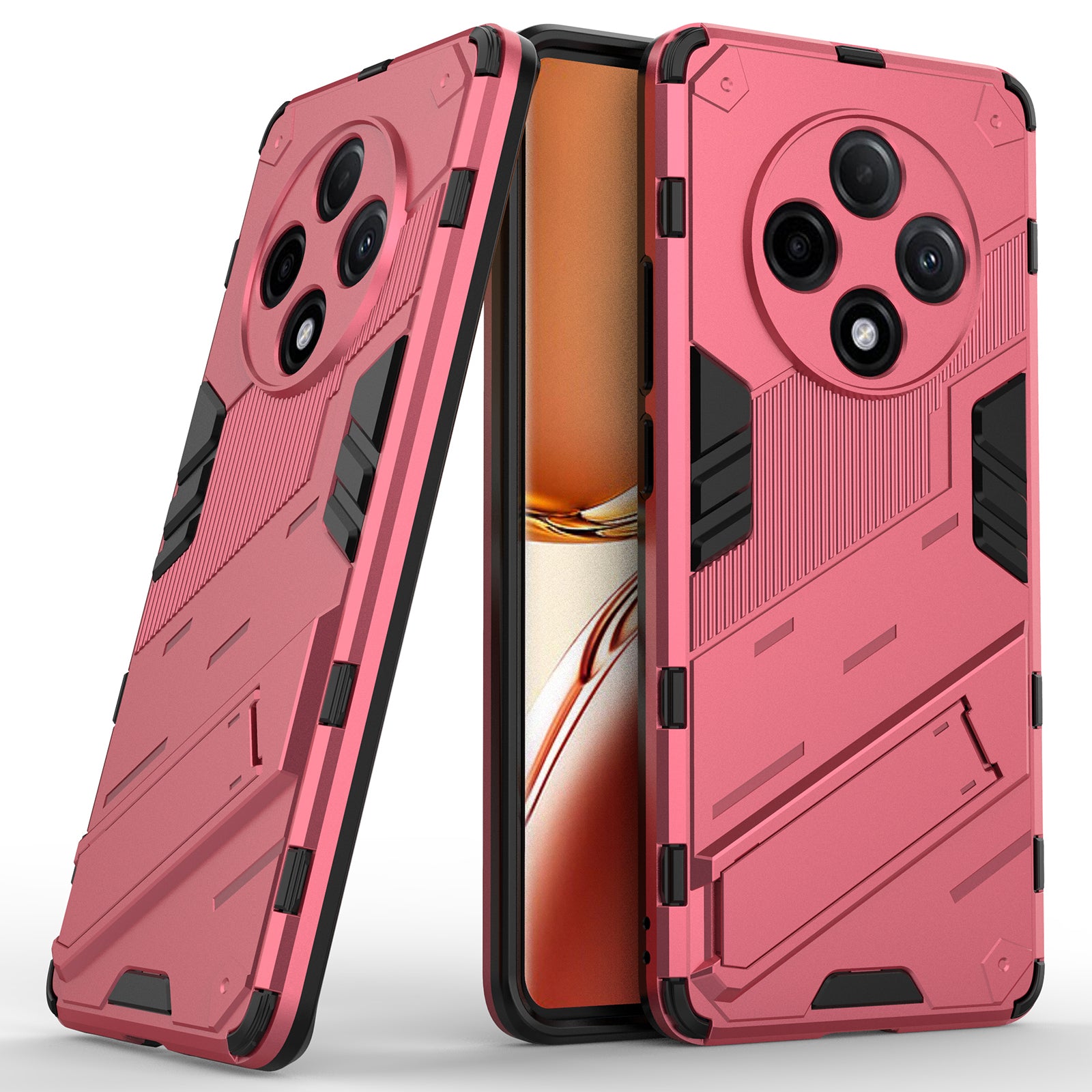 For Oppo F27 Pro+ 5G Case Kickstand Hybrid Hard PC Soft TPU Phone Cover - Rose