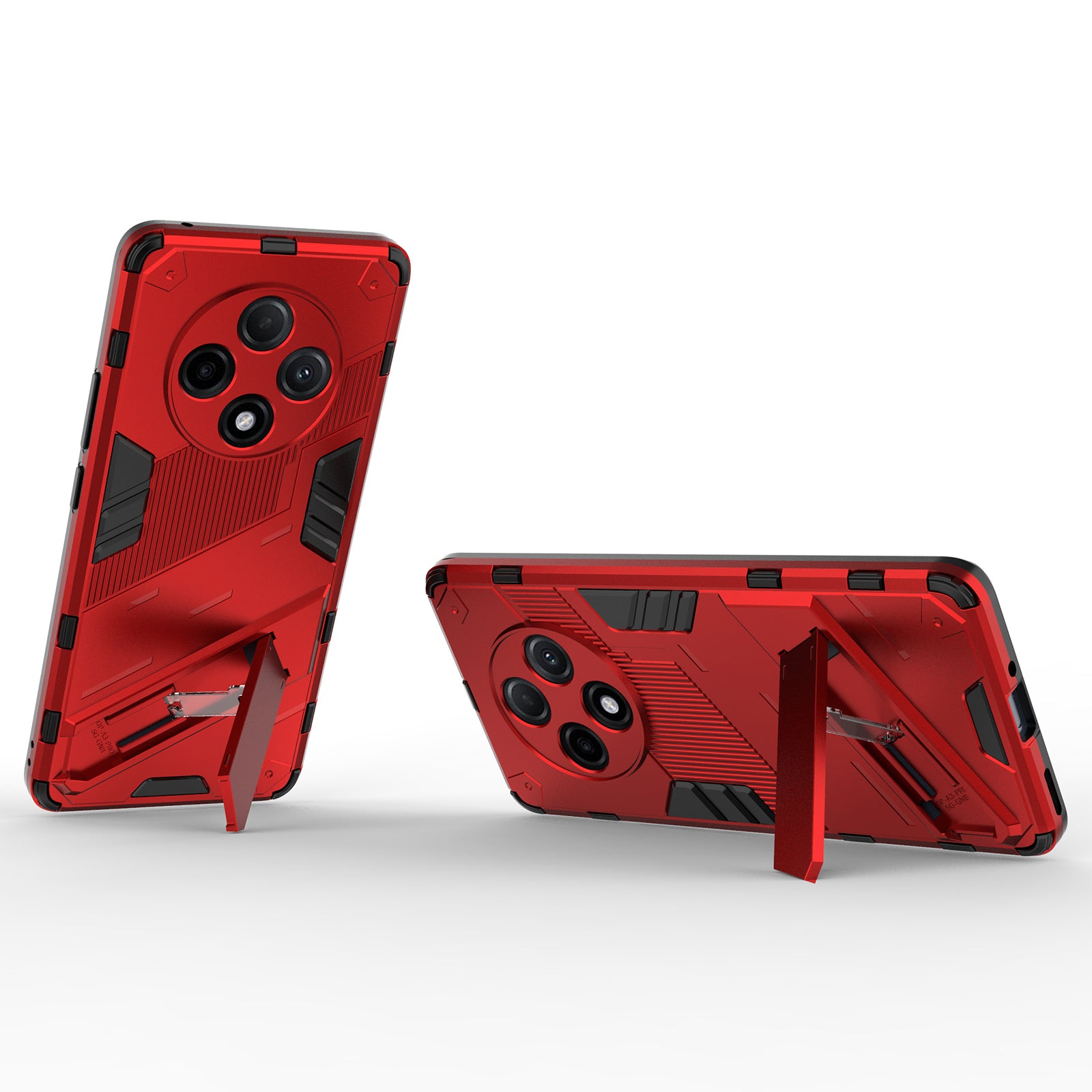 For Oppo F27 Pro+ 5G Case Kickstand Hybrid Hard PC Soft TPU Phone Cover - Red