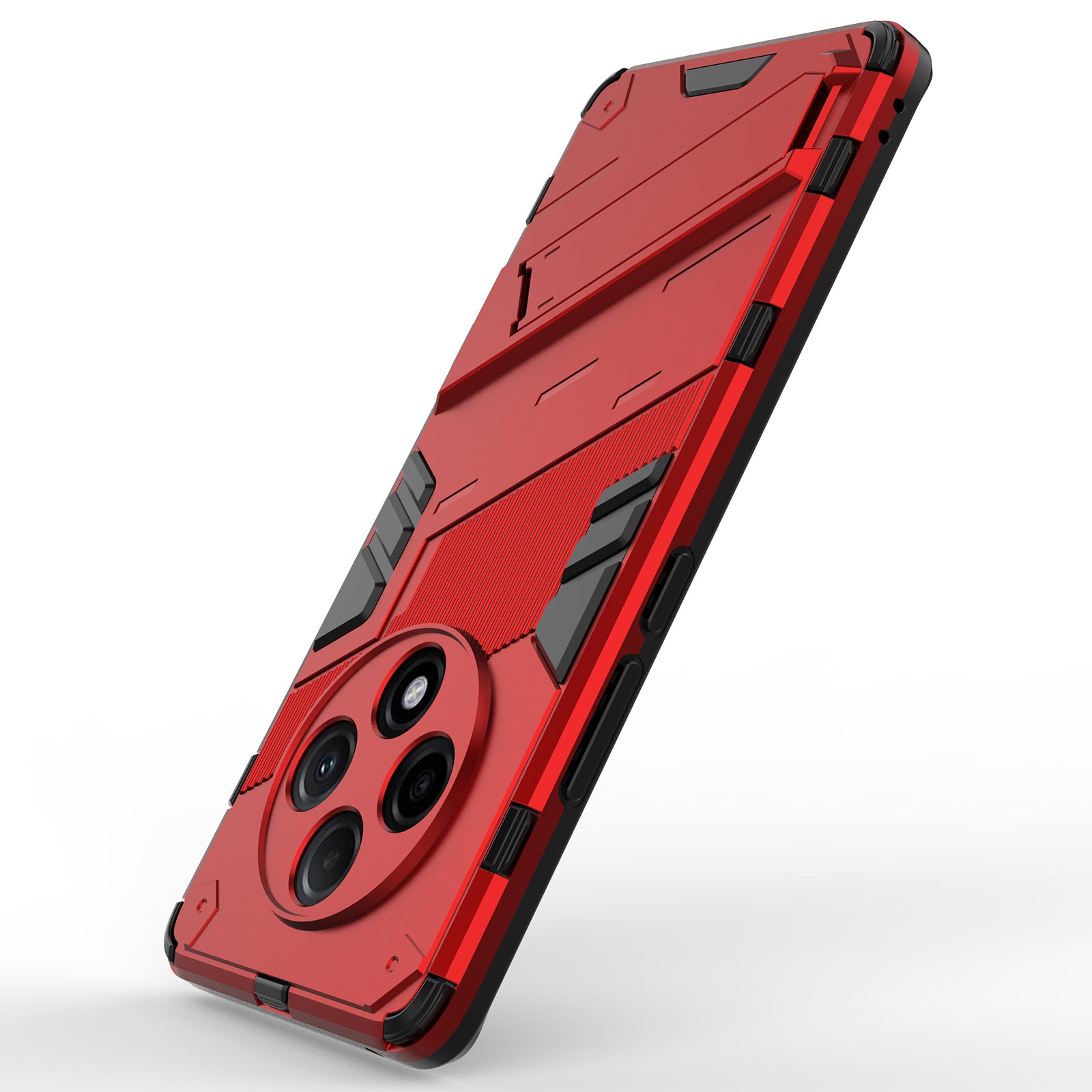 For Oppo F27 Pro+ 5G Case Kickstand Hybrid Hard PC Soft TPU Phone Cover - Red