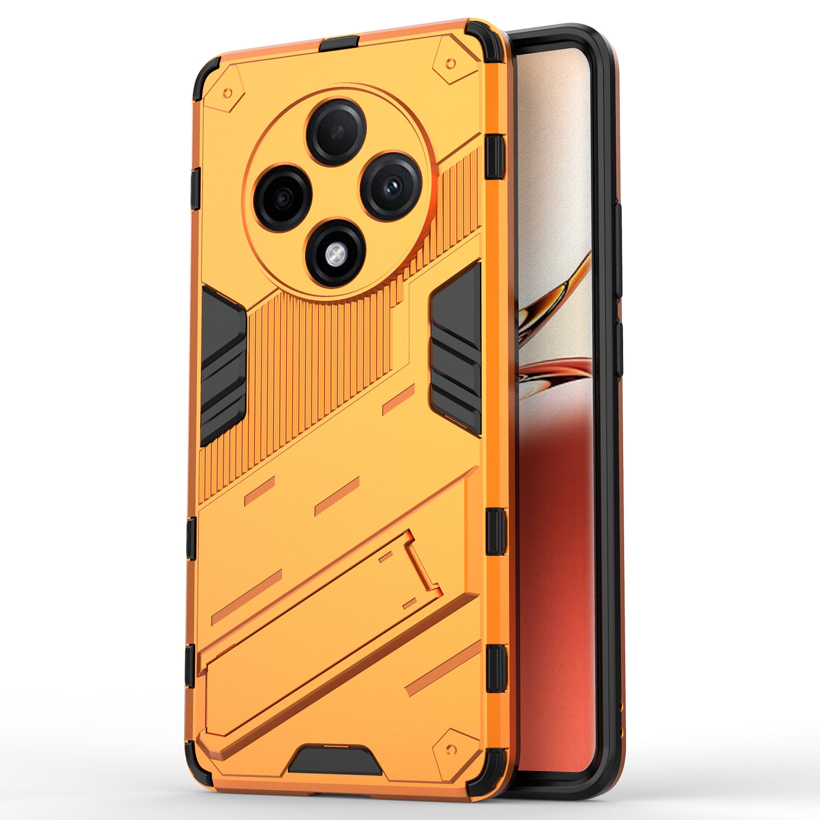 For Oppo F27 Pro+ 5G Case Kickstand Hybrid Hard PC Soft TPU Phone Cover - Orange