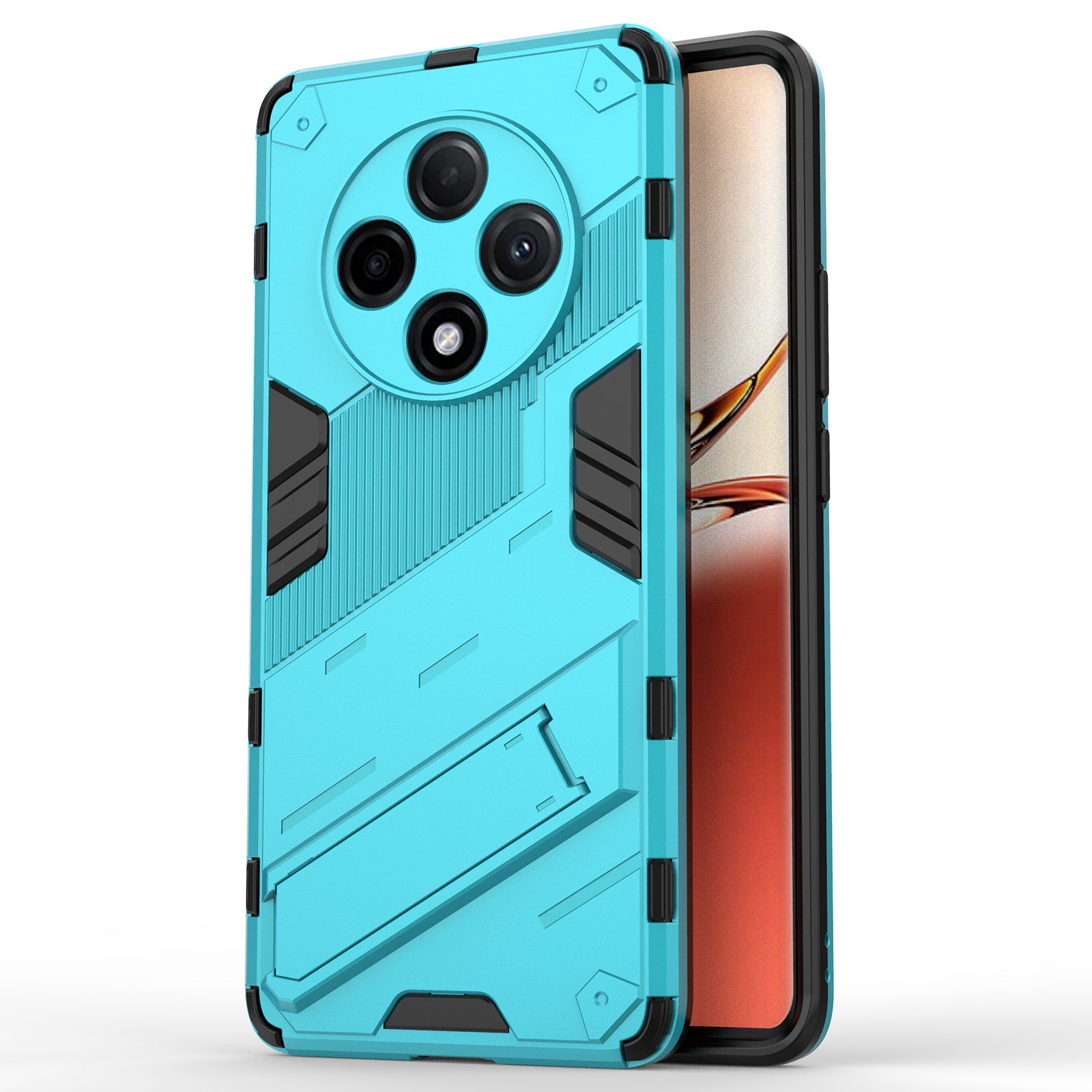 For Oppo F27 Pro+ 5G Case Kickstand Hybrid Hard PC Soft TPU Phone Cover - Baby Blue