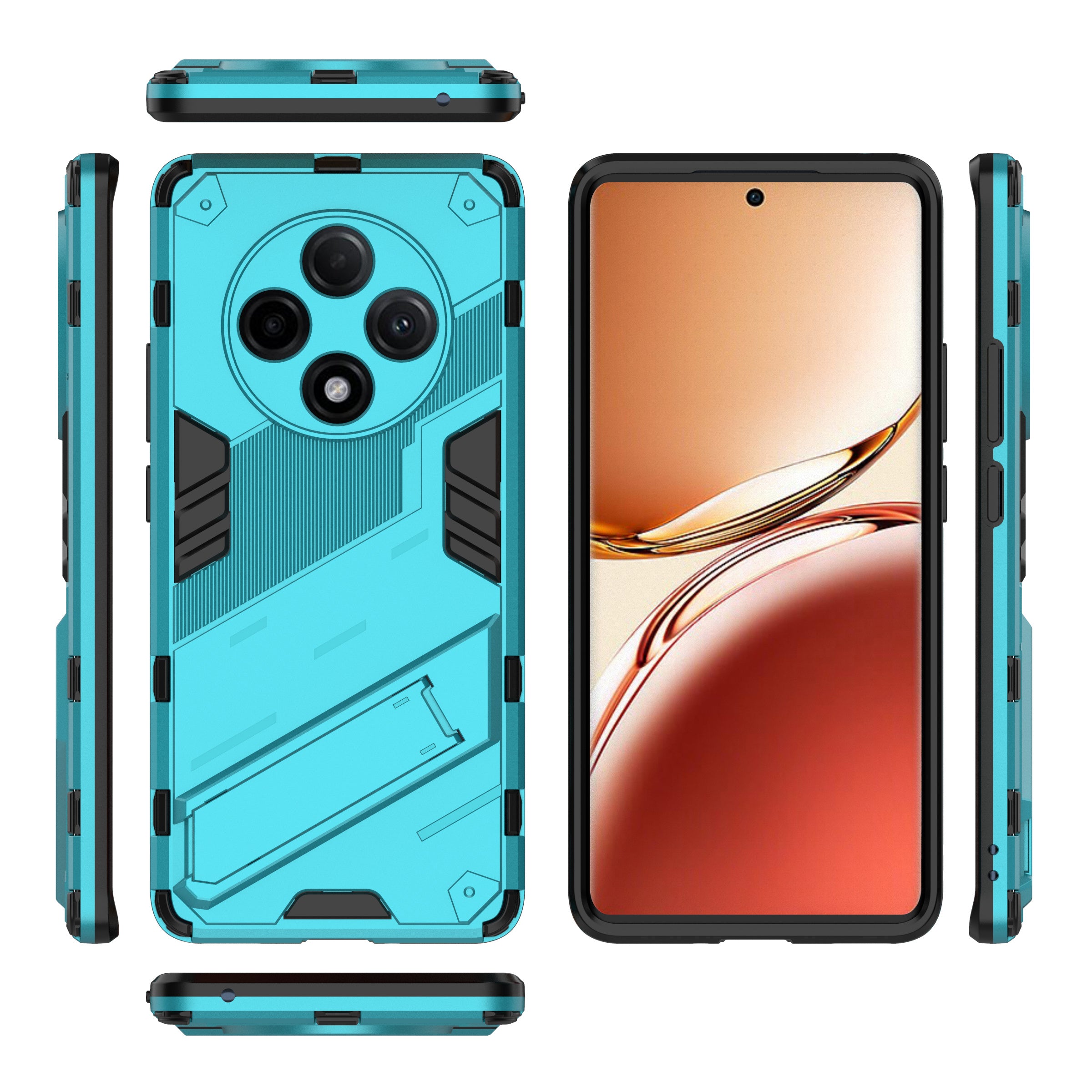 For Oppo F27 Pro+ 5G Case Kickstand Hybrid Hard PC Soft TPU Phone Cover - Baby Blue