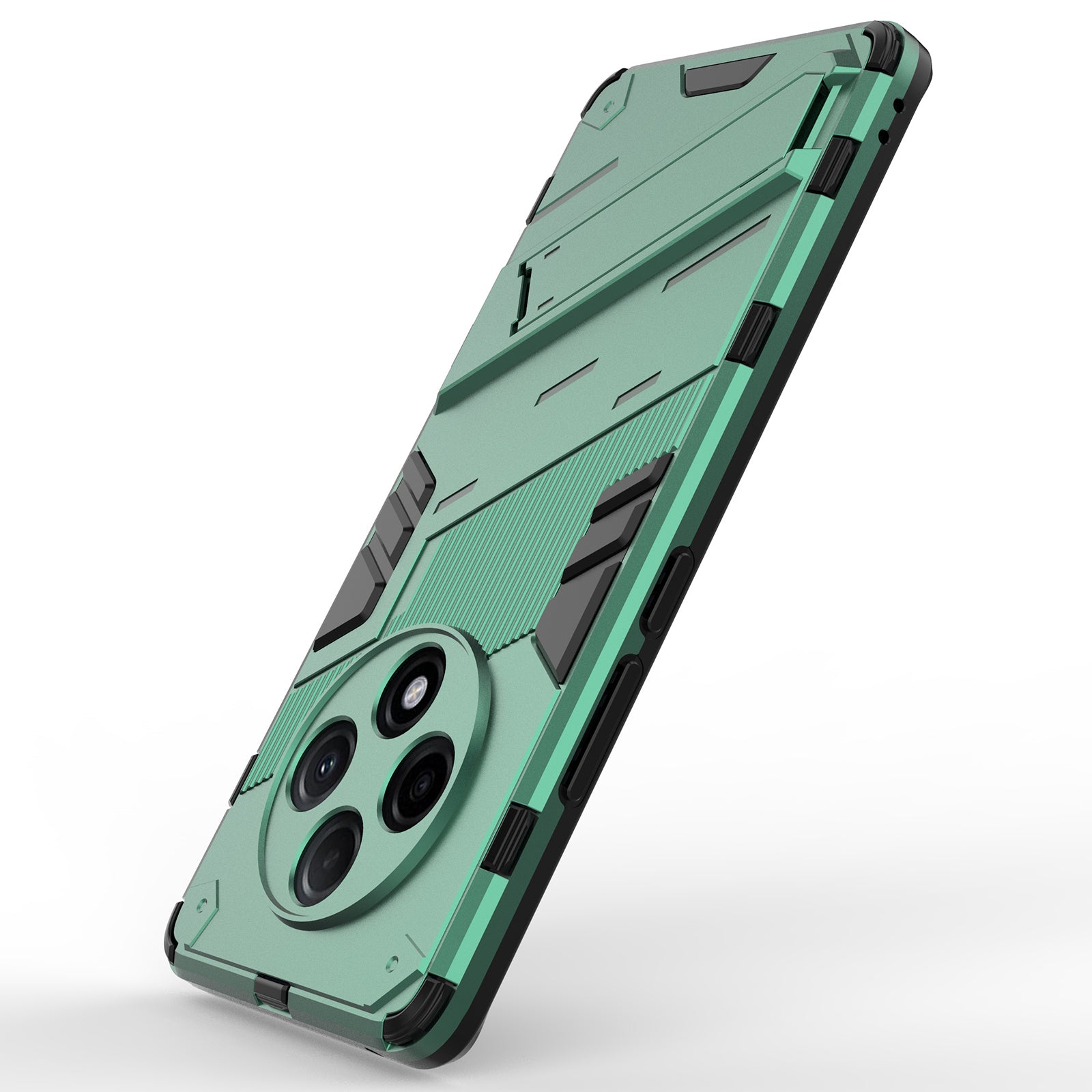 For Oppo F27 Pro+ 5G Case Kickstand Hybrid Hard PC Soft TPU Phone Cover - Green