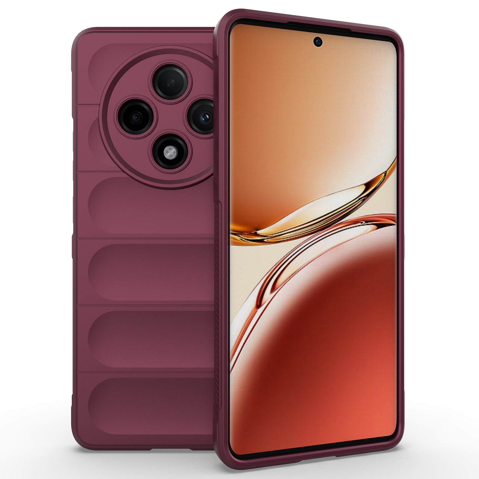 For Oppo F27 Pro+ 5G Case Soft TPU Drop Resistant Phone Cover - Wine Red