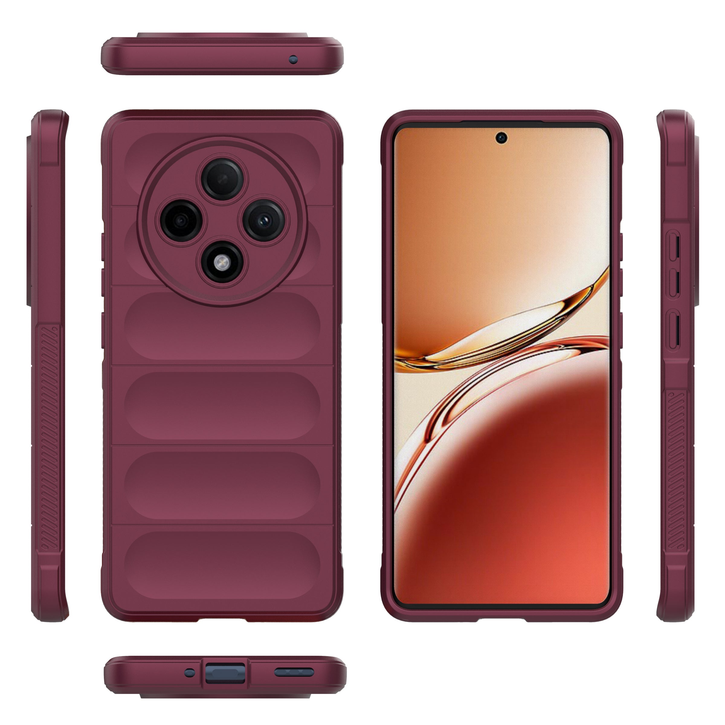 For Oppo F27 Pro+ 5G Case Soft TPU Drop Resistant Phone Cover - Wine Red