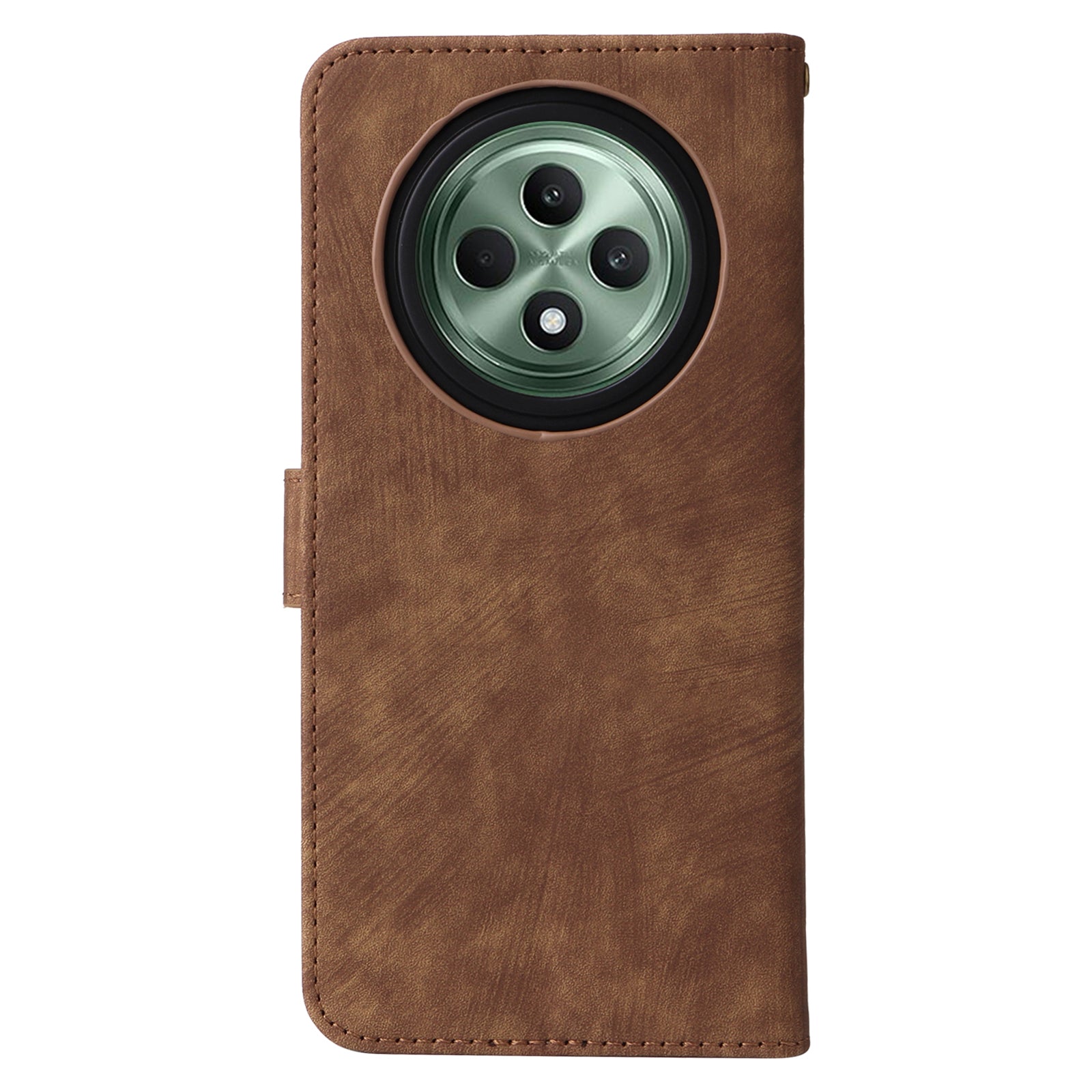 For Oppo Reno12 F 5G / Oppo F27 5G Leather Case RFID Blocking Wallet Phone Cover with Strap - Brown