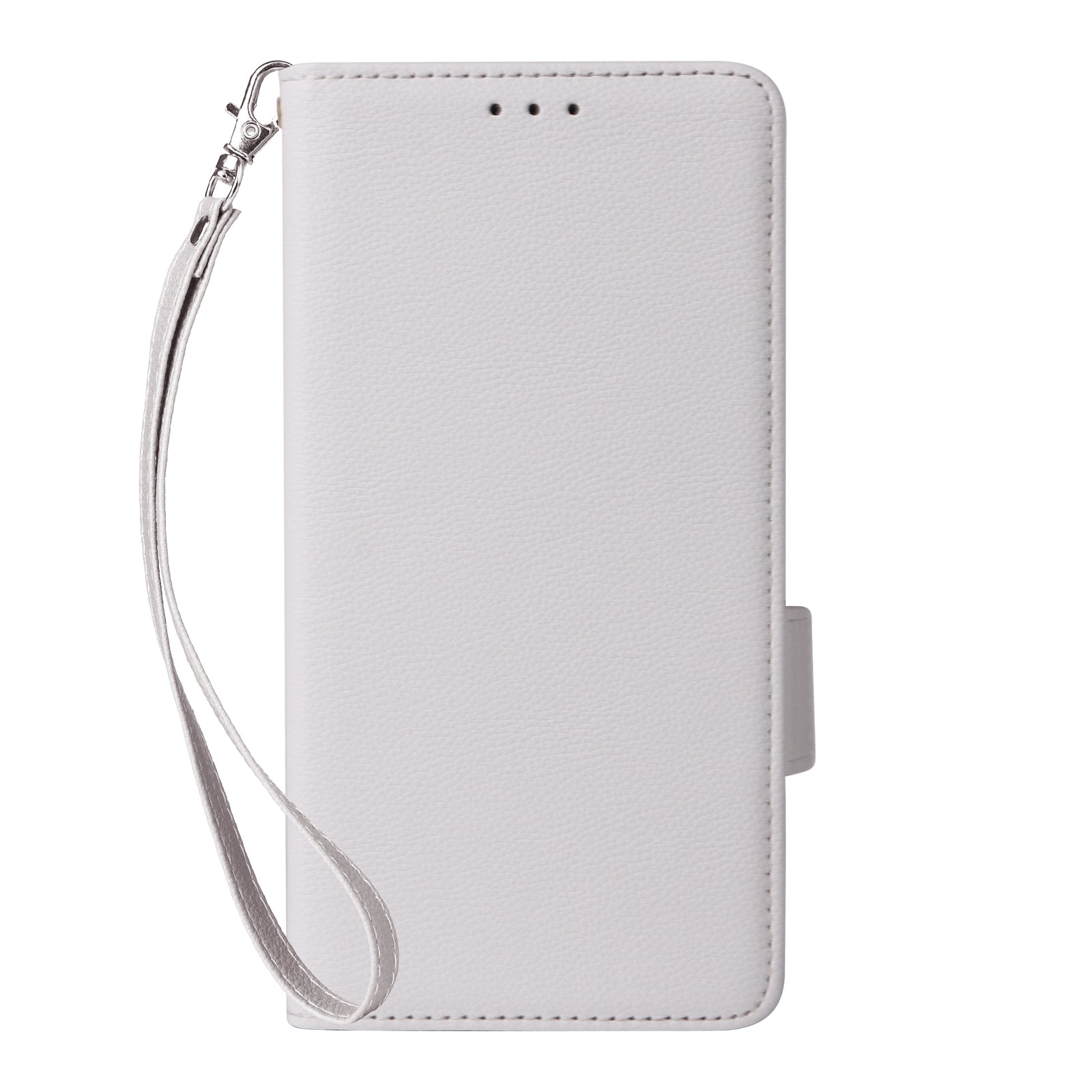 For Oppo Reno12 F 5G / Oppo F27 5G Case with Hand Strap Litchi Texture Leather Phone Cover - White