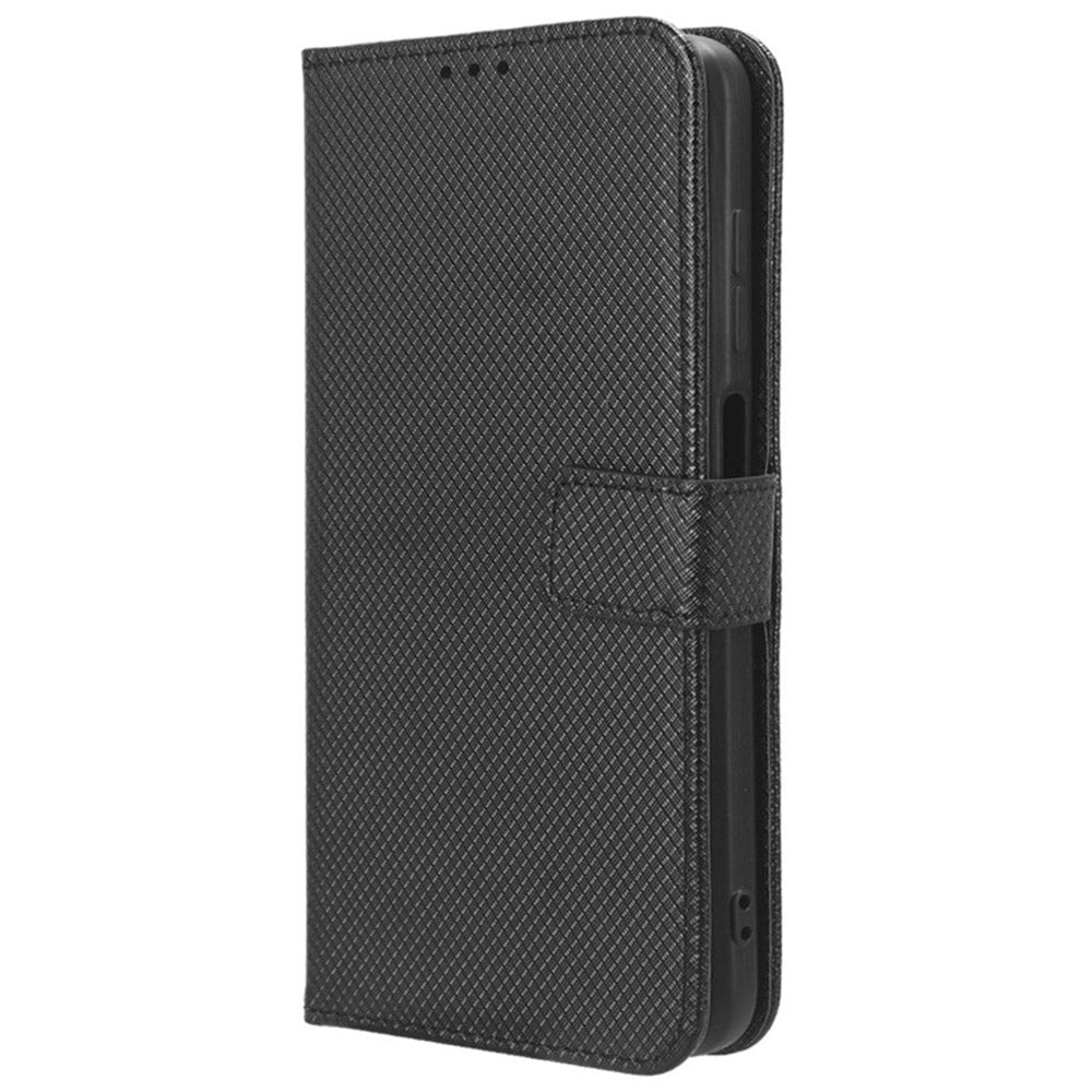 For Oppo Reno12 F 5G / Oppo F27 5G Case PU Leather Diamond Texture Protective Phone Cover - Black