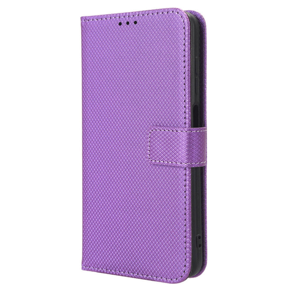 For Oppo Reno12 F 5G / Oppo F27 5G Case PU Leather Diamond Texture Protective Phone Cover - Purple