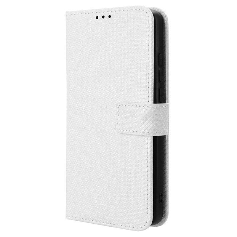 For Oppo Reno12 F 5G / Oppo F27 5G Case PU Leather Diamond Texture Protective Phone Cover - White