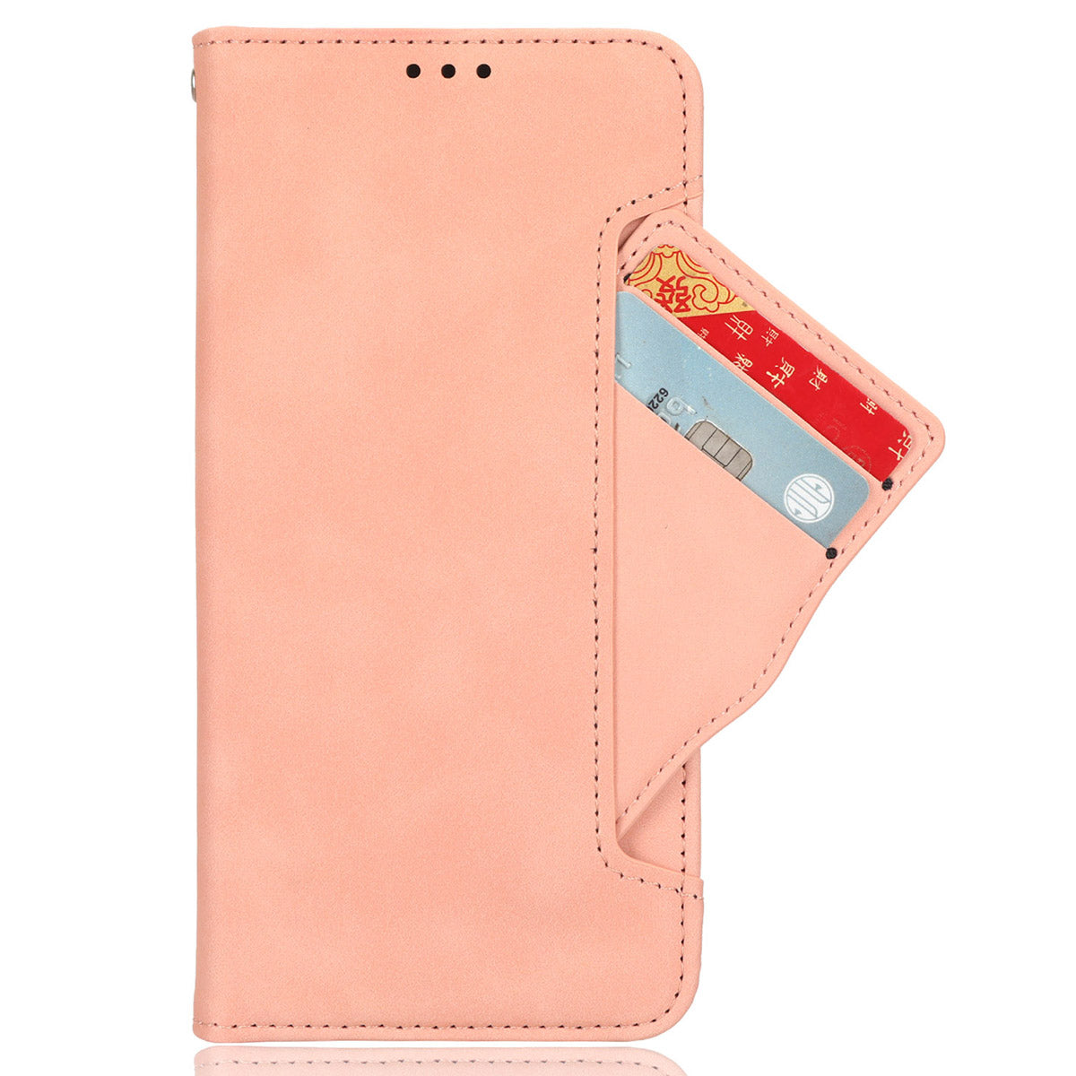 For Oppo Reno12 F 5G / Oppo F27 5G Case Multiple Card Slots Leather Stand Phone Cover - Pink