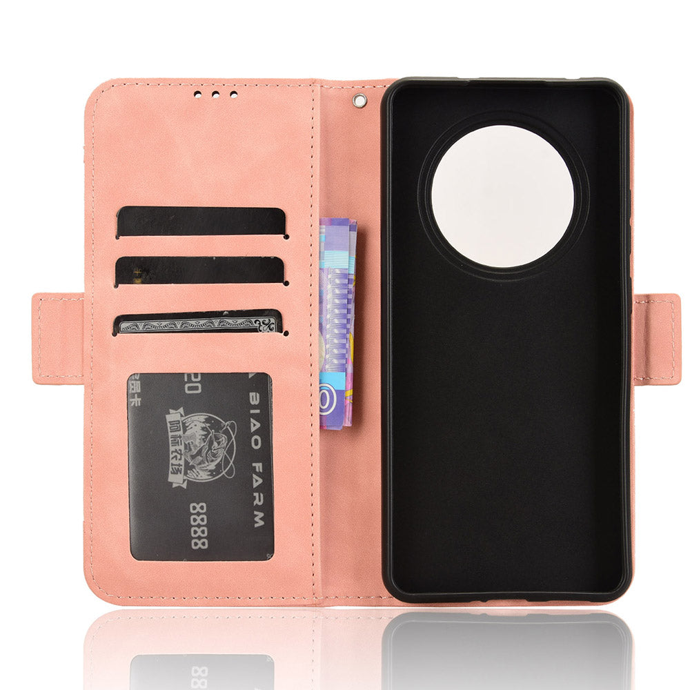 For Oppo Reno12 F 5G / Oppo F27 5G Case Multiple Card Slots Leather Stand Phone Cover - Pink