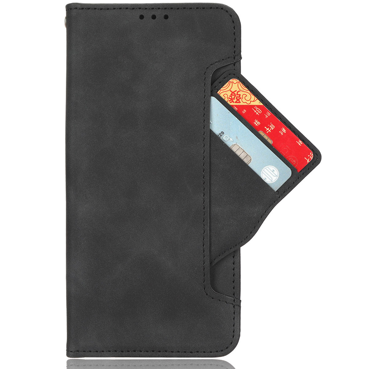 For Oppo Reno12 F 5G / Oppo F27 5G Case Multiple Card Slots Leather Stand Phone Cover - Black