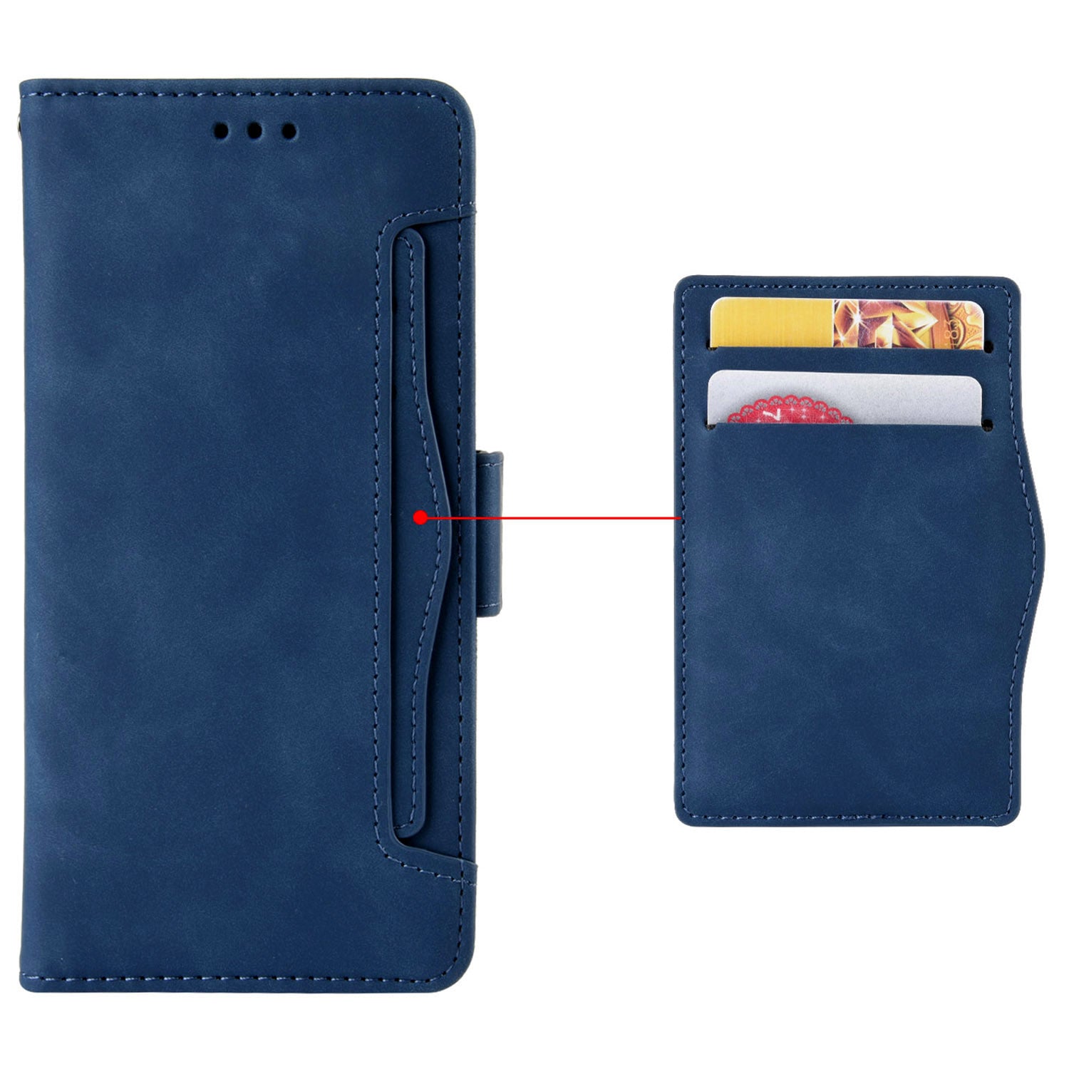 For Oppo Reno12 F 5G / Oppo F27 5G Case Multiple Card Slots Leather Stand Phone Cover - Blue