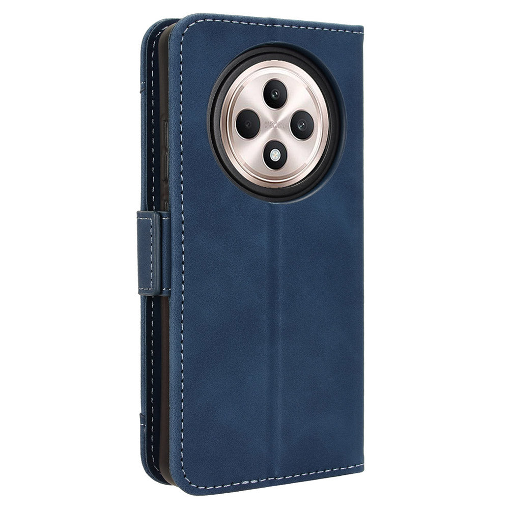 For Oppo Reno12 F 5G / Oppo F27 5G Case Multiple Card Slots Leather Stand Phone Cover - Blue