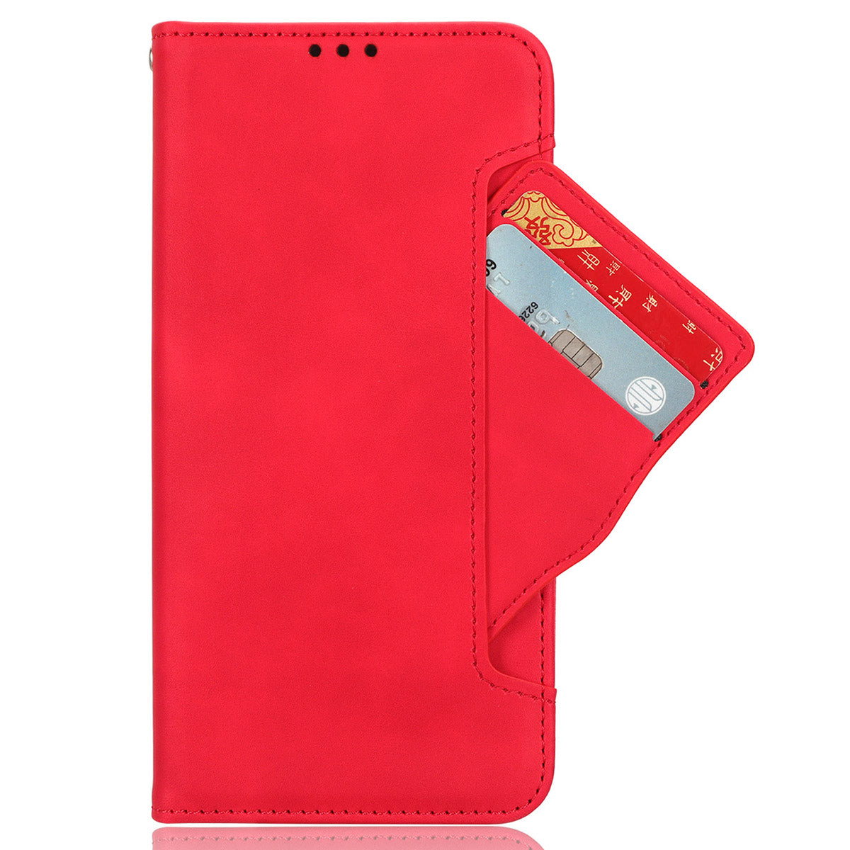 For Oppo Reno12 F 5G / Oppo F27 5G Case Multiple Card Slots Leather Stand Phone Cover - Red