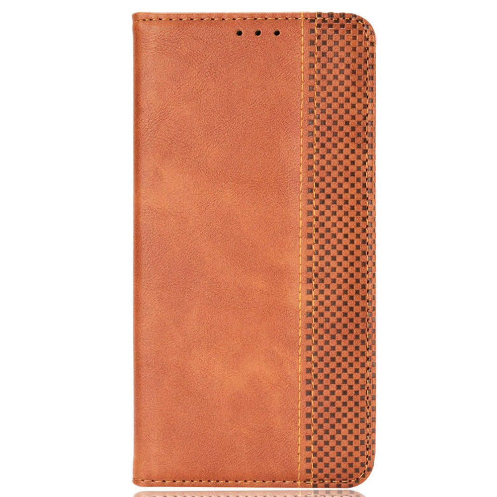 For OPPO Reno12 F 5G / Oppo F27 5G Case Retro PU Leather Wallet Phone Cover Stand - Brown