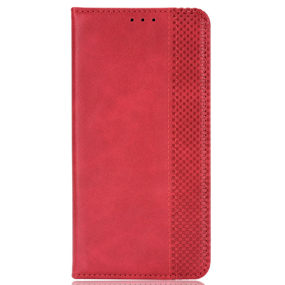 For OPPO Reno12 F 5G / Oppo F27 5G Case Retro PU Leather Wallet Phone Cover Stand - Red