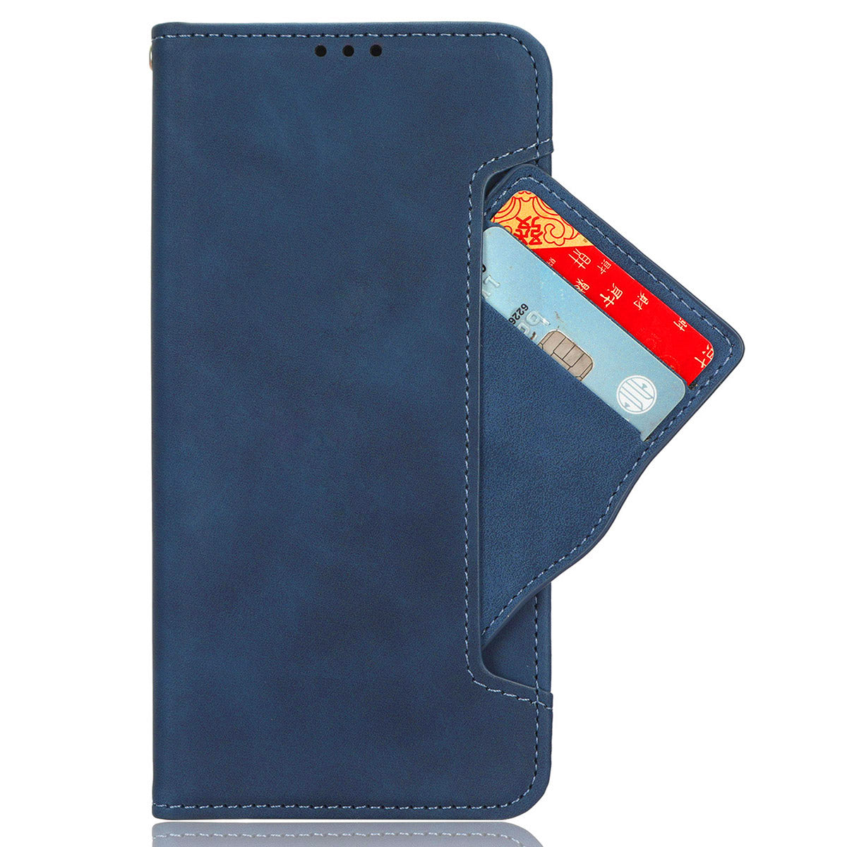 For vivo S19 Pro 5G  /  V40 5G Case Multiple Card Slots Leather Stand Phone Cover - Blue