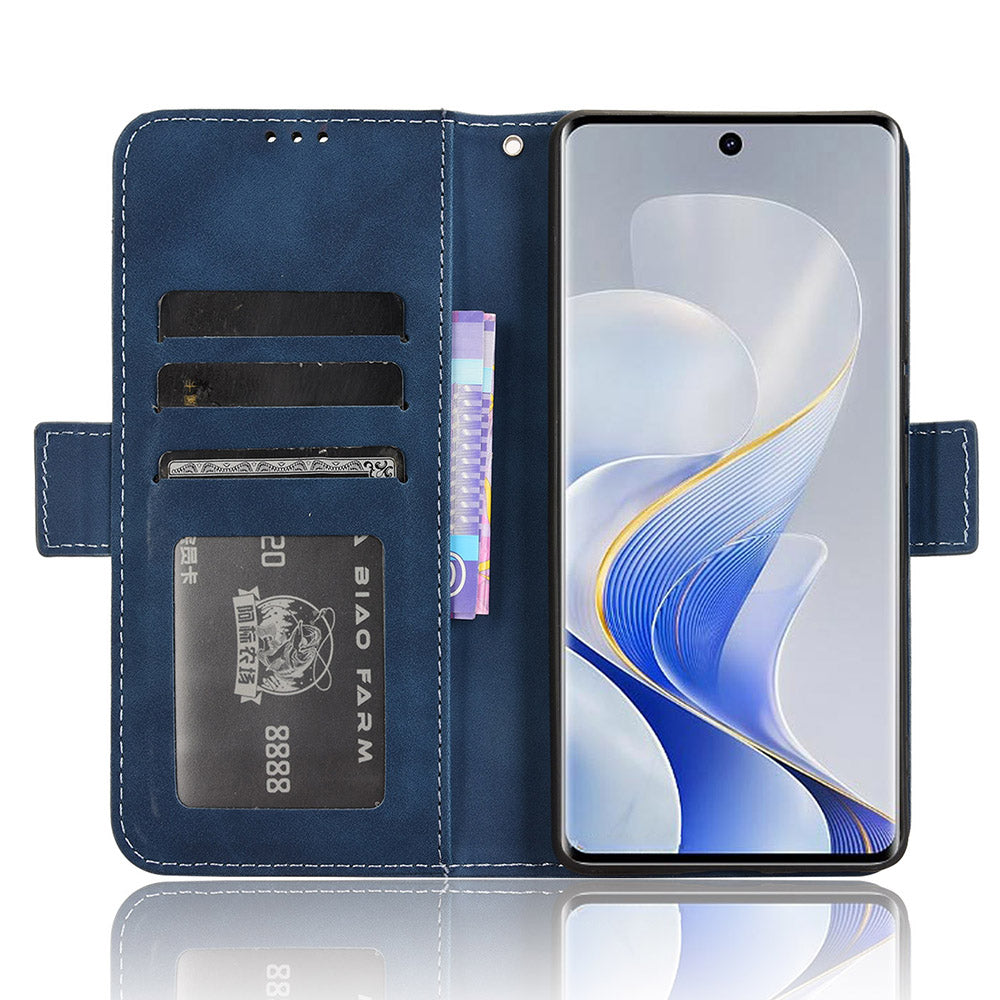 For vivo S19 Pro 5G  /  V40 5G Case Multiple Card Slots Leather Stand Phone Cover - Blue