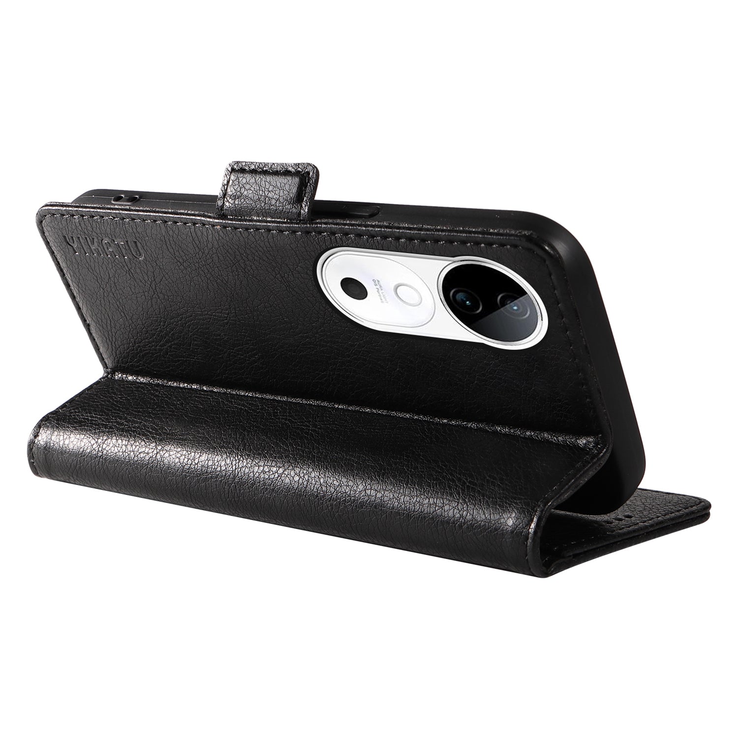 YIKATU YK-007 For vivo V40 5G / S19 5G Case Litchi Texture Leather Flip Phone Cover with Stand - Black