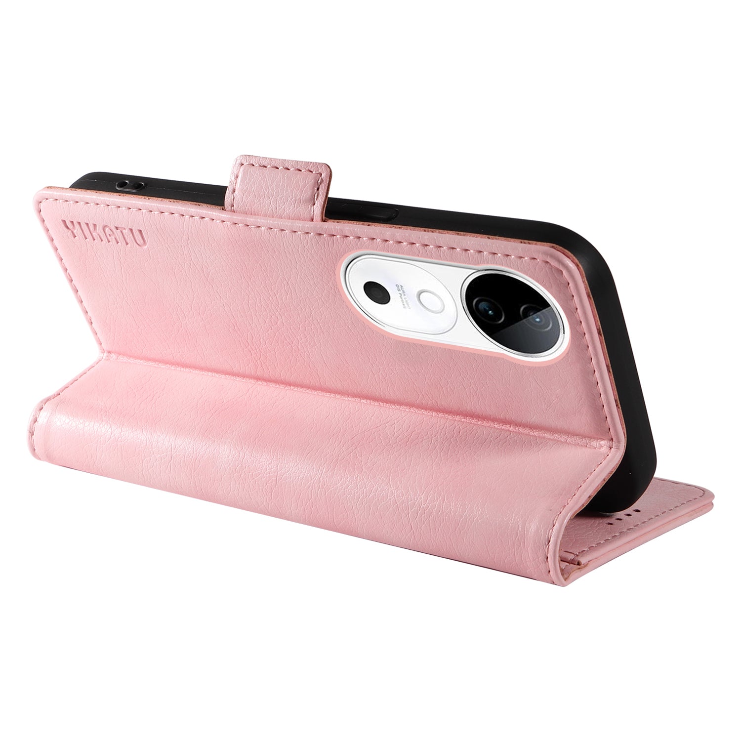 YIKATU YK-007 For vivo V40 5G / S19 5G Case Litchi Texture Leather Flip Phone Cover with Stand - Pink