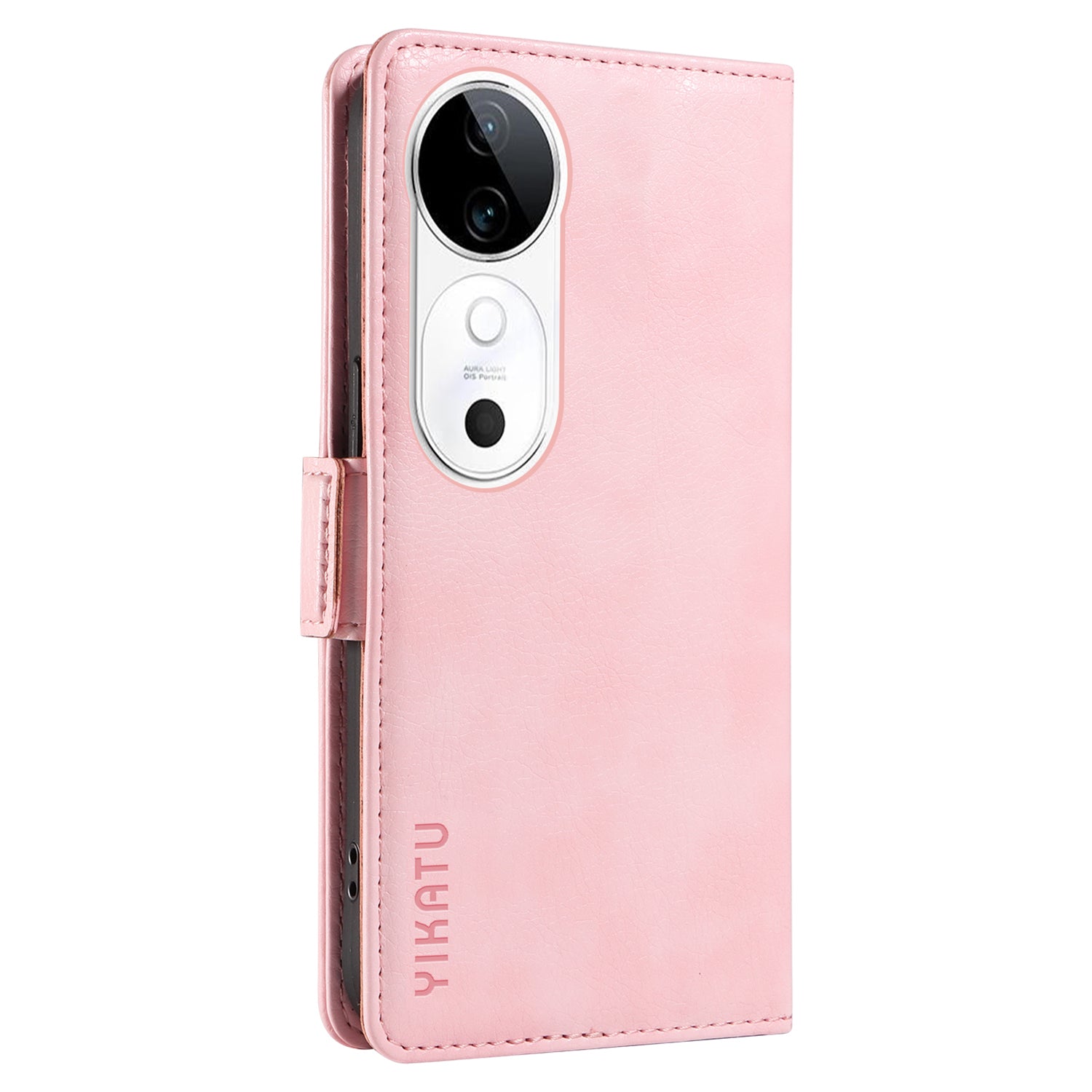 YIKATU YK-007 For vivo V40 5G / S19 5G Case Litchi Texture Leather Flip Phone Cover with Stand - Pink