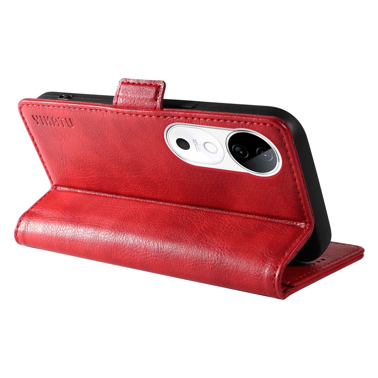 YIKATU YK-007 For vivo V40 5G / S19 5G Case Litchi Texture Leather Flip Phone Cover with Stand - Red