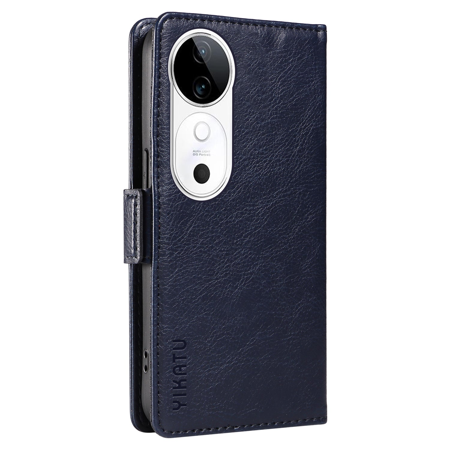 YIKATU YK-007 For vivo V40 5G / S19 5G Case Litchi Texture Leather Flip Phone Cover with Stand - Sapphire